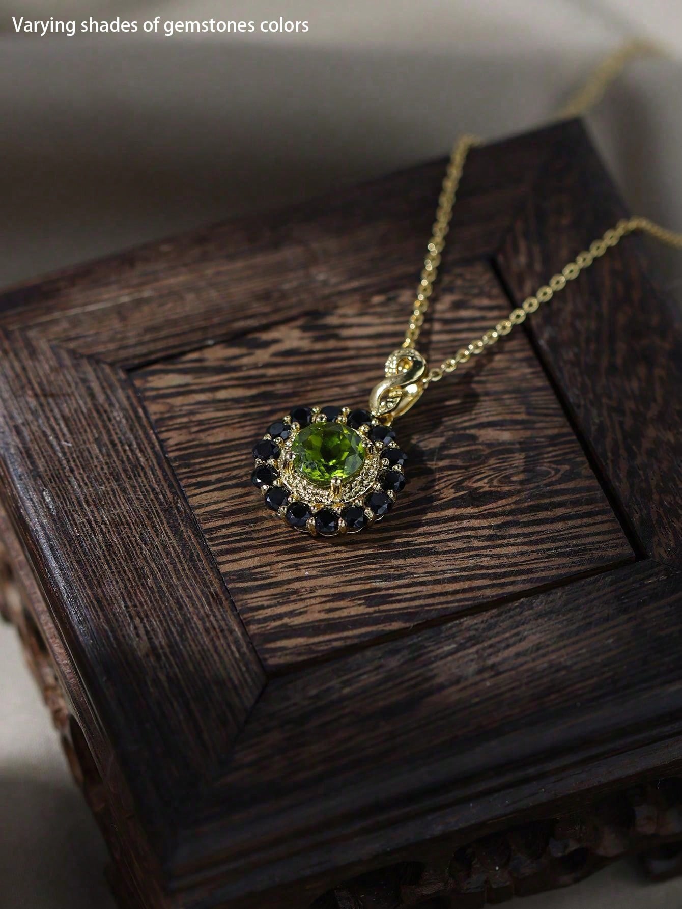 Peridot Black Spinel Pendant Necklace