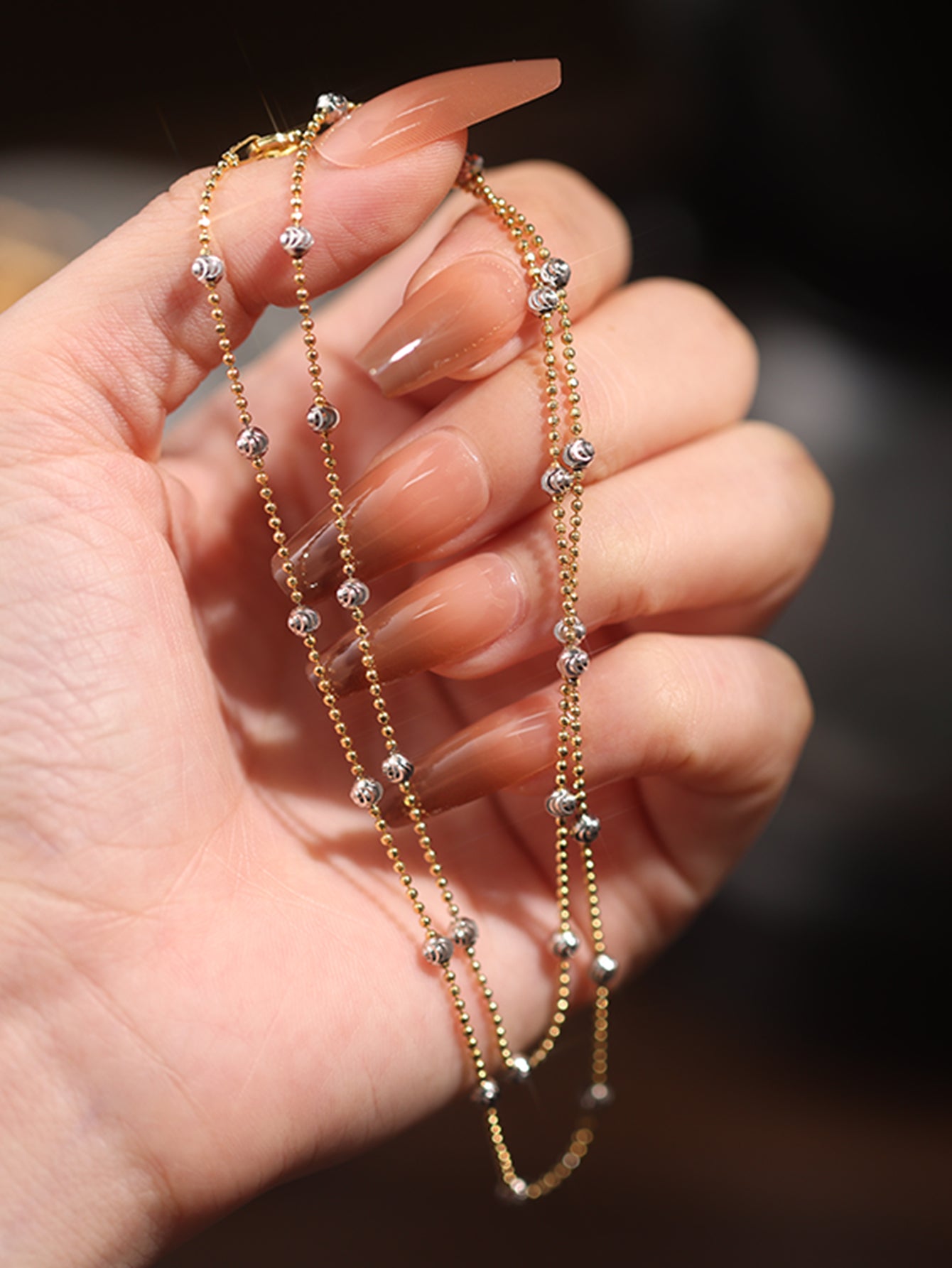 Sterling Silver Contrast Cat's Eye Necklace