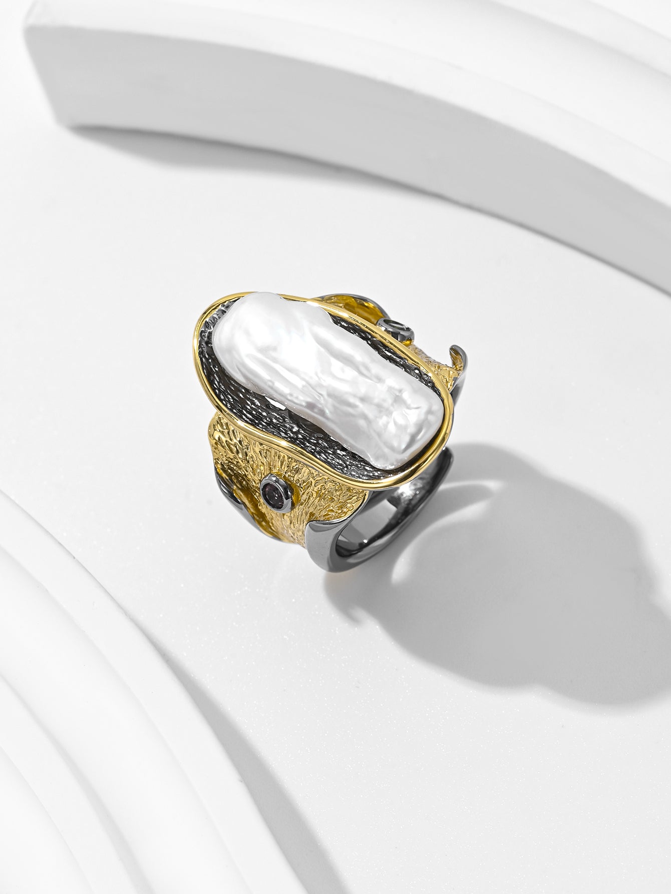 Artistic Irregularity Baroque Pearl -  Ring