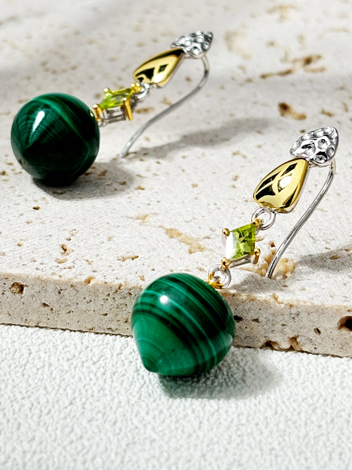 Malachite & Peridot Mystic Drop Earrings