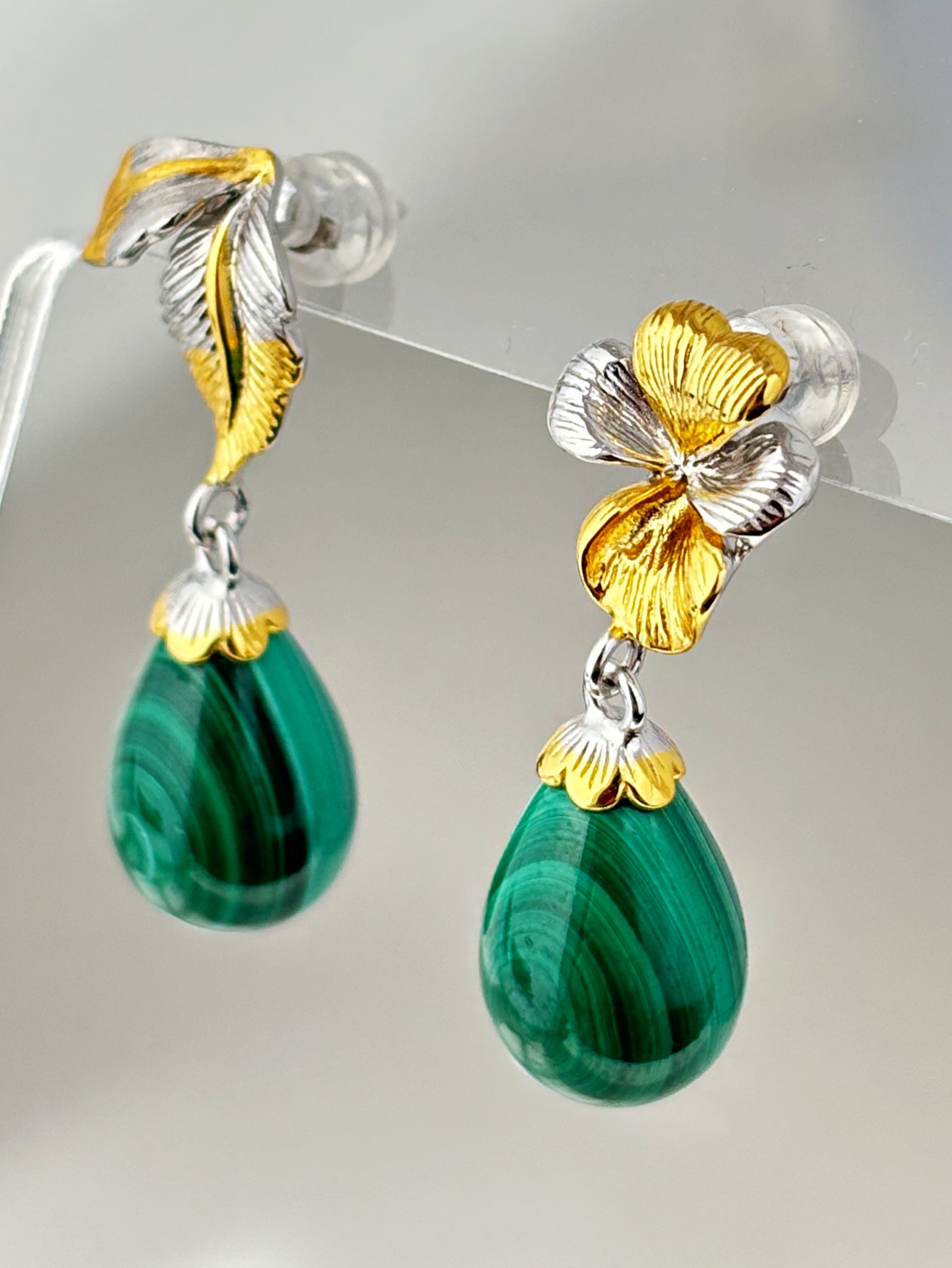 Malachite Pendant Earrings