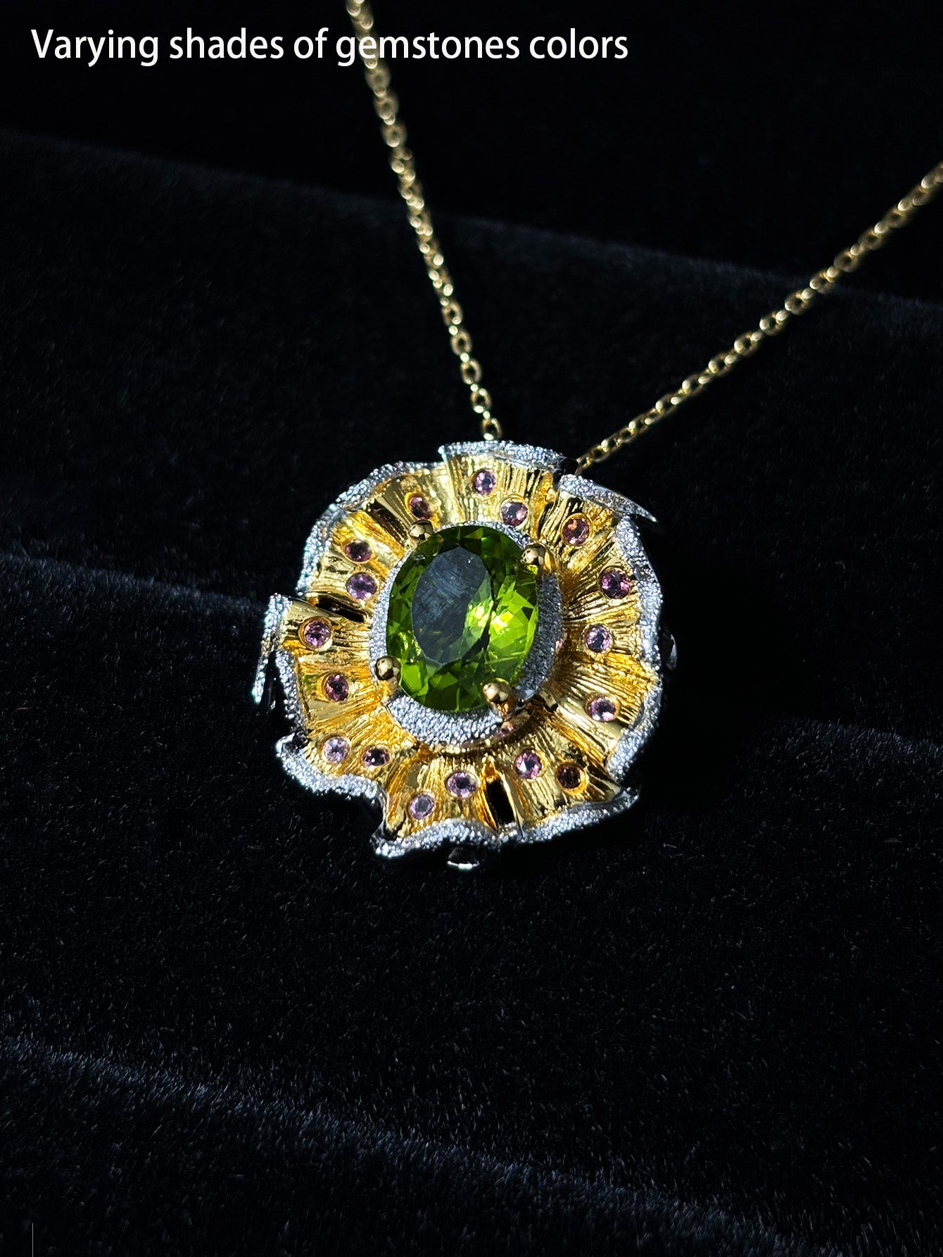 Opulent Olive - Green Peridot Necklace/Brooch