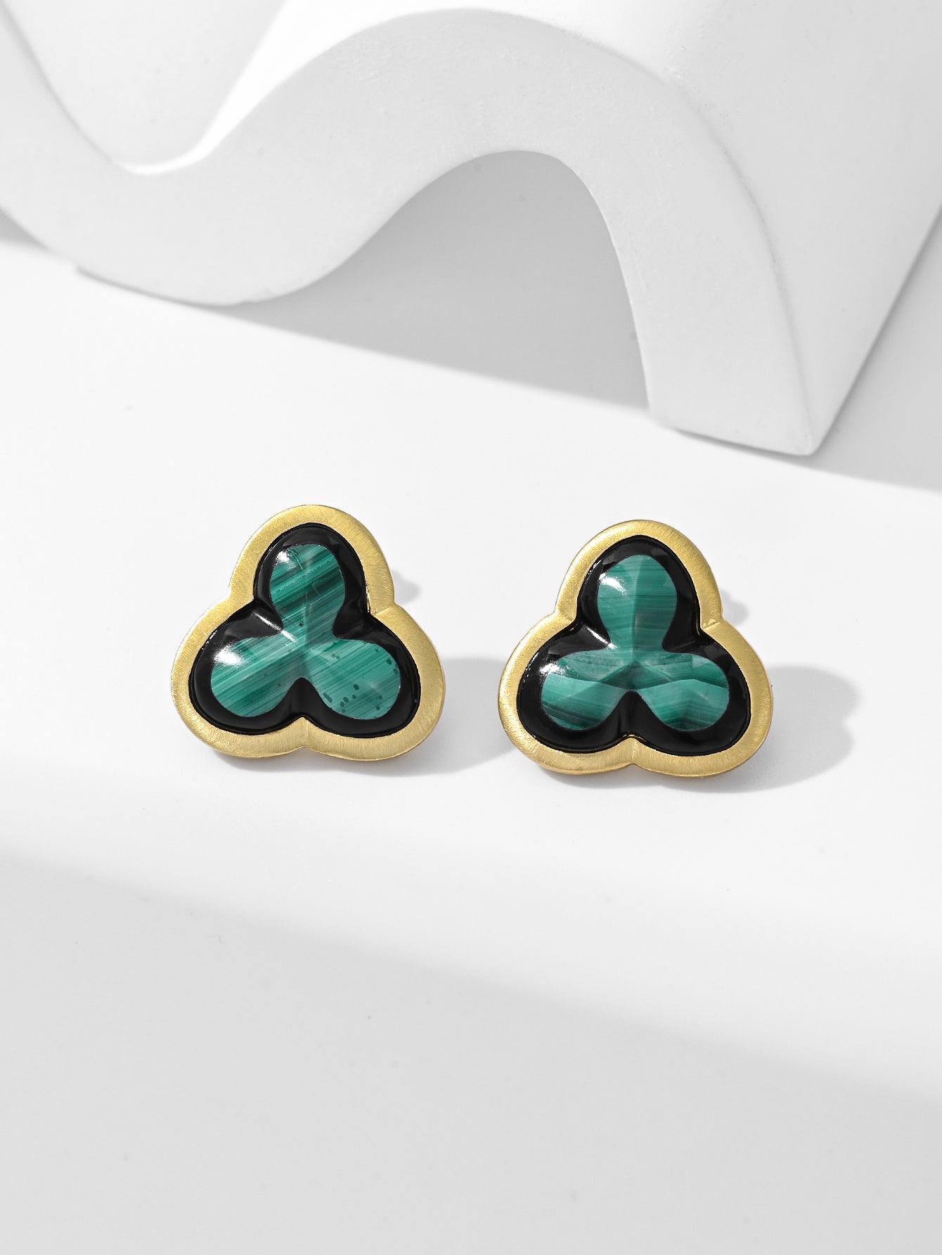 Vintage - Inspired Malachite Studs