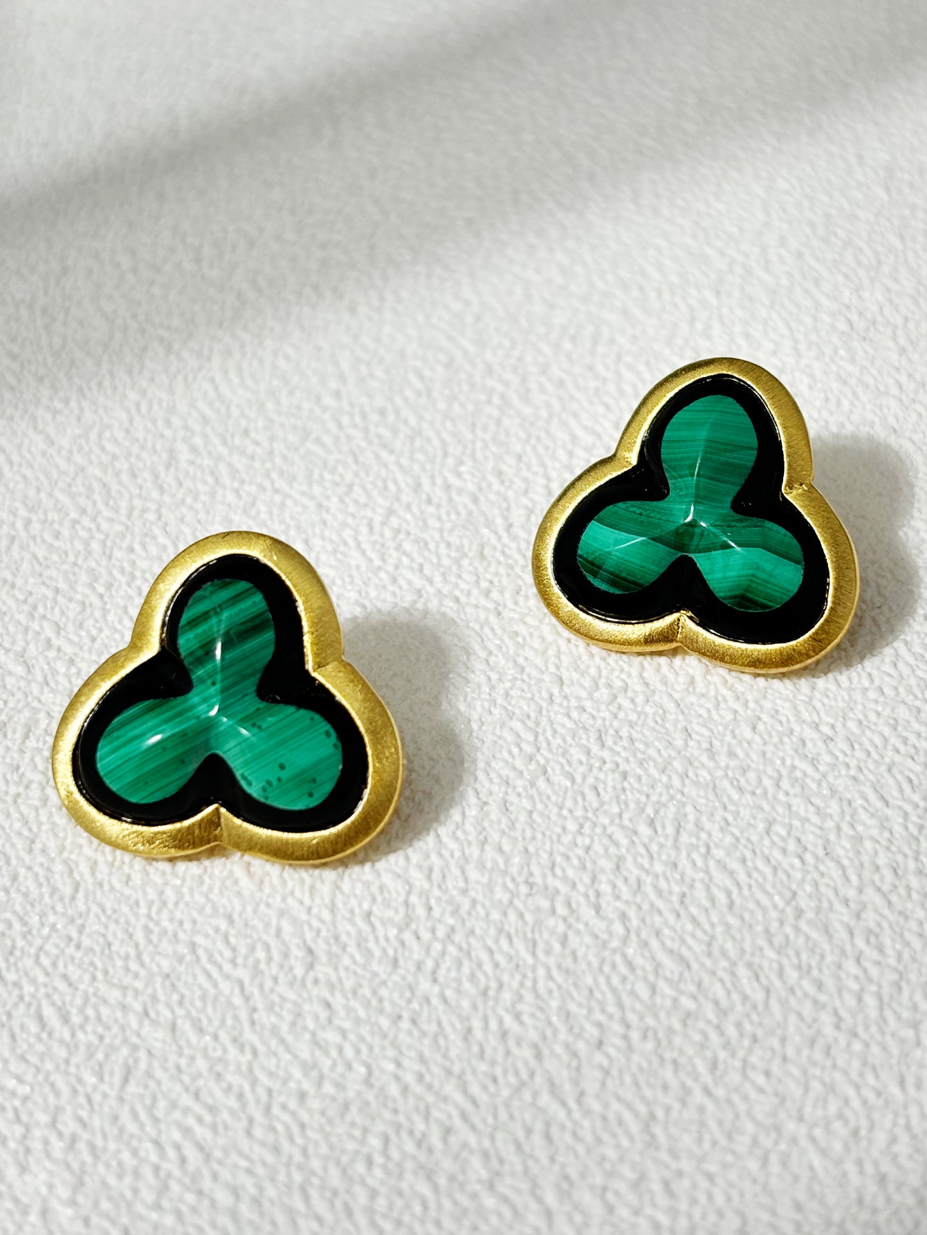 Vintage - Inspired Malachite Studs