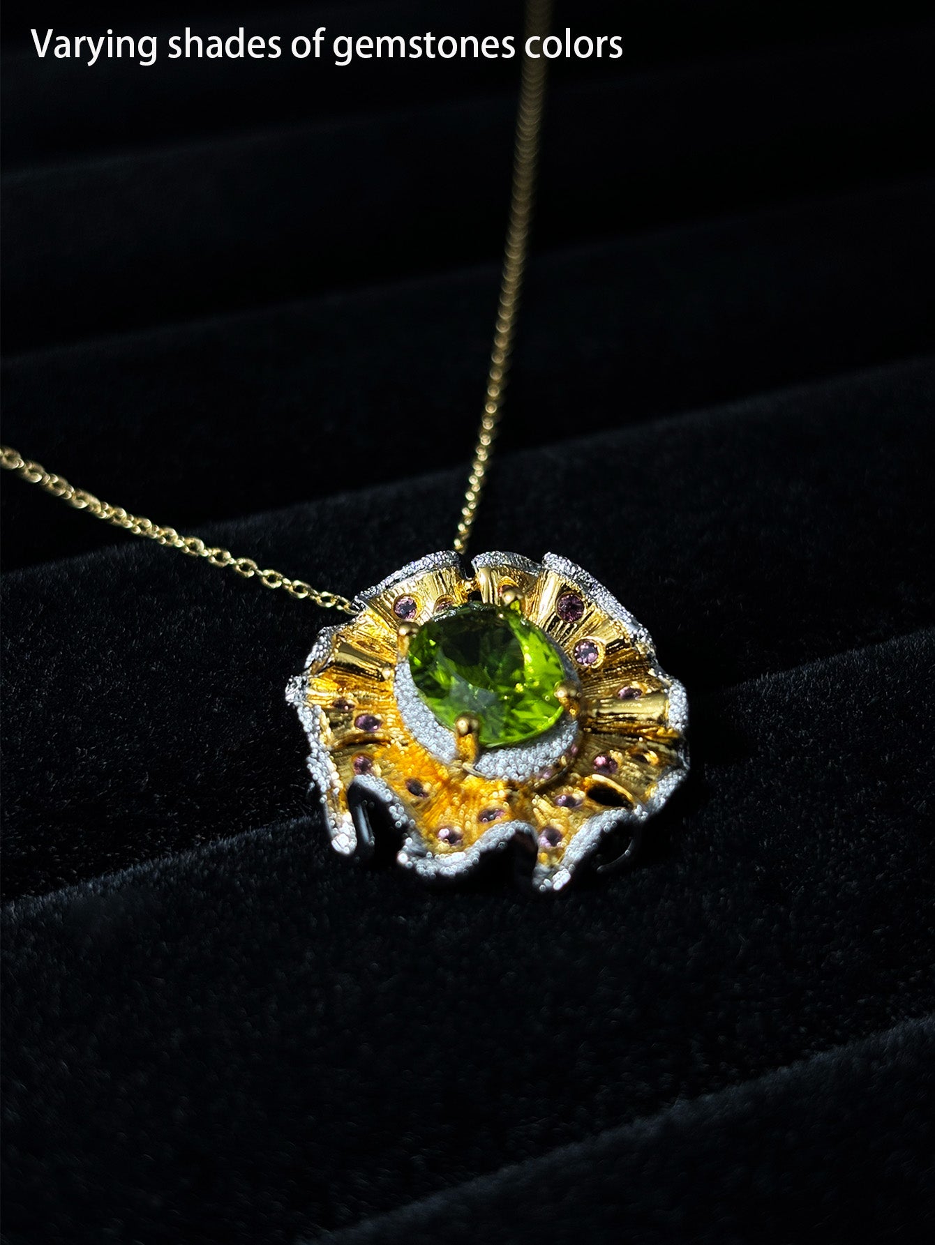 Opulent Olive - Green Peridot Necklace/Brooch