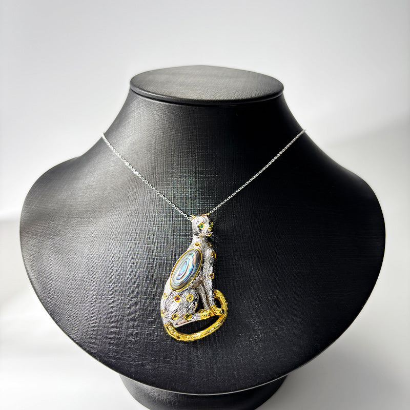 Luxury mother and child leopard necklace/brooch