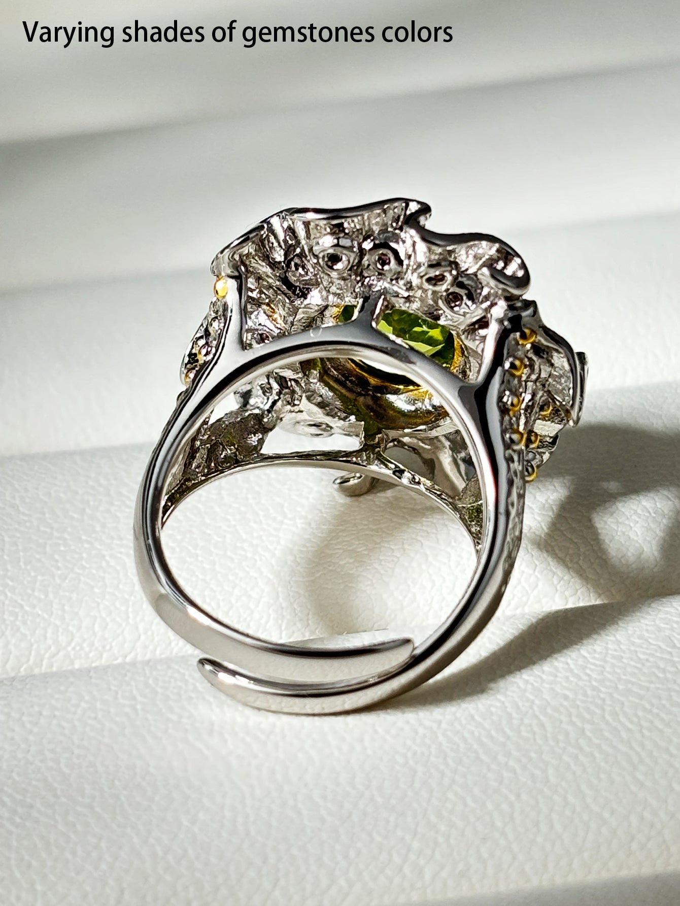 Radiant Green - Gem Halo Peridot Ring