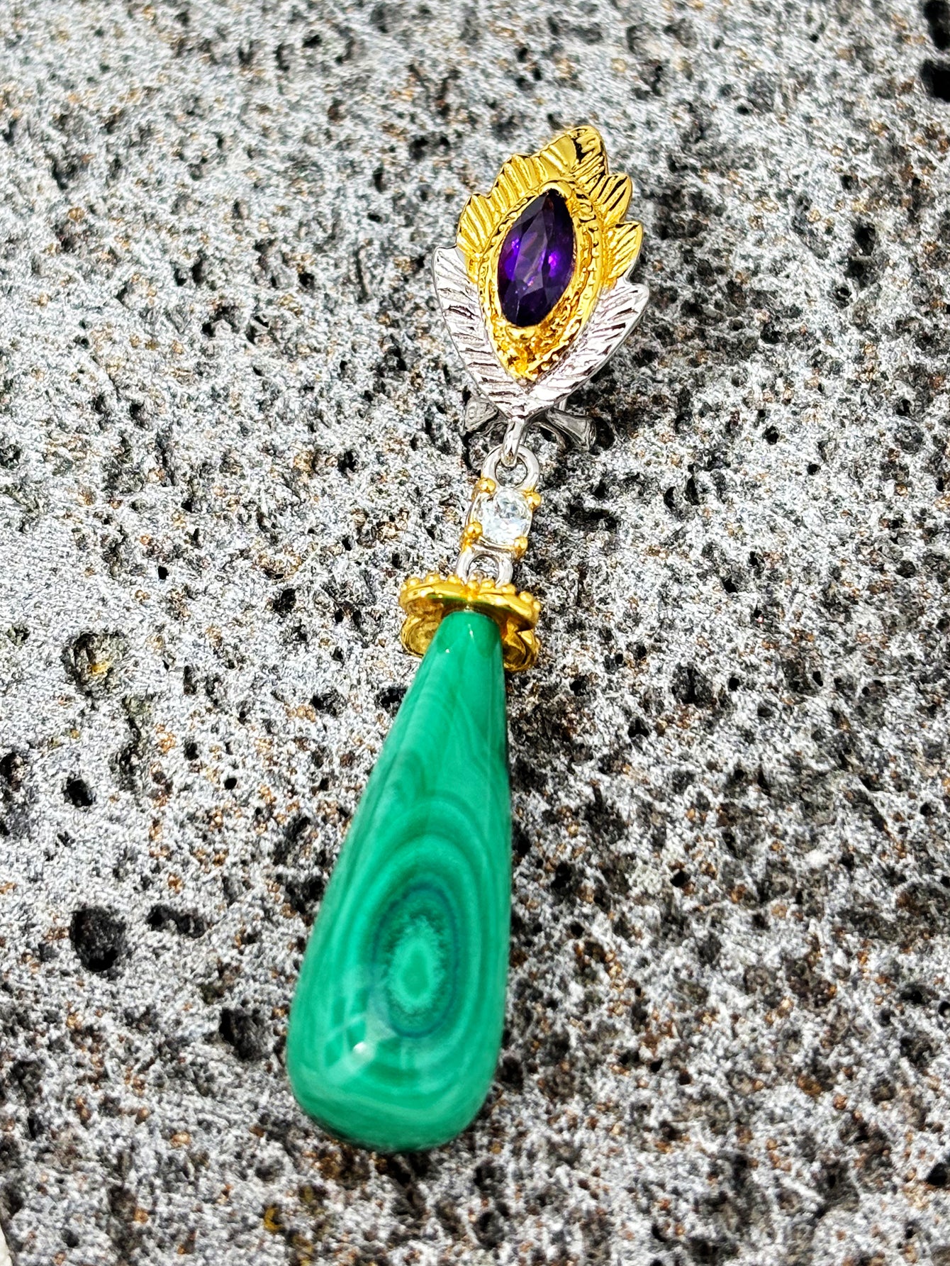 Verdant Oasis Gemstone Dangle Earrings