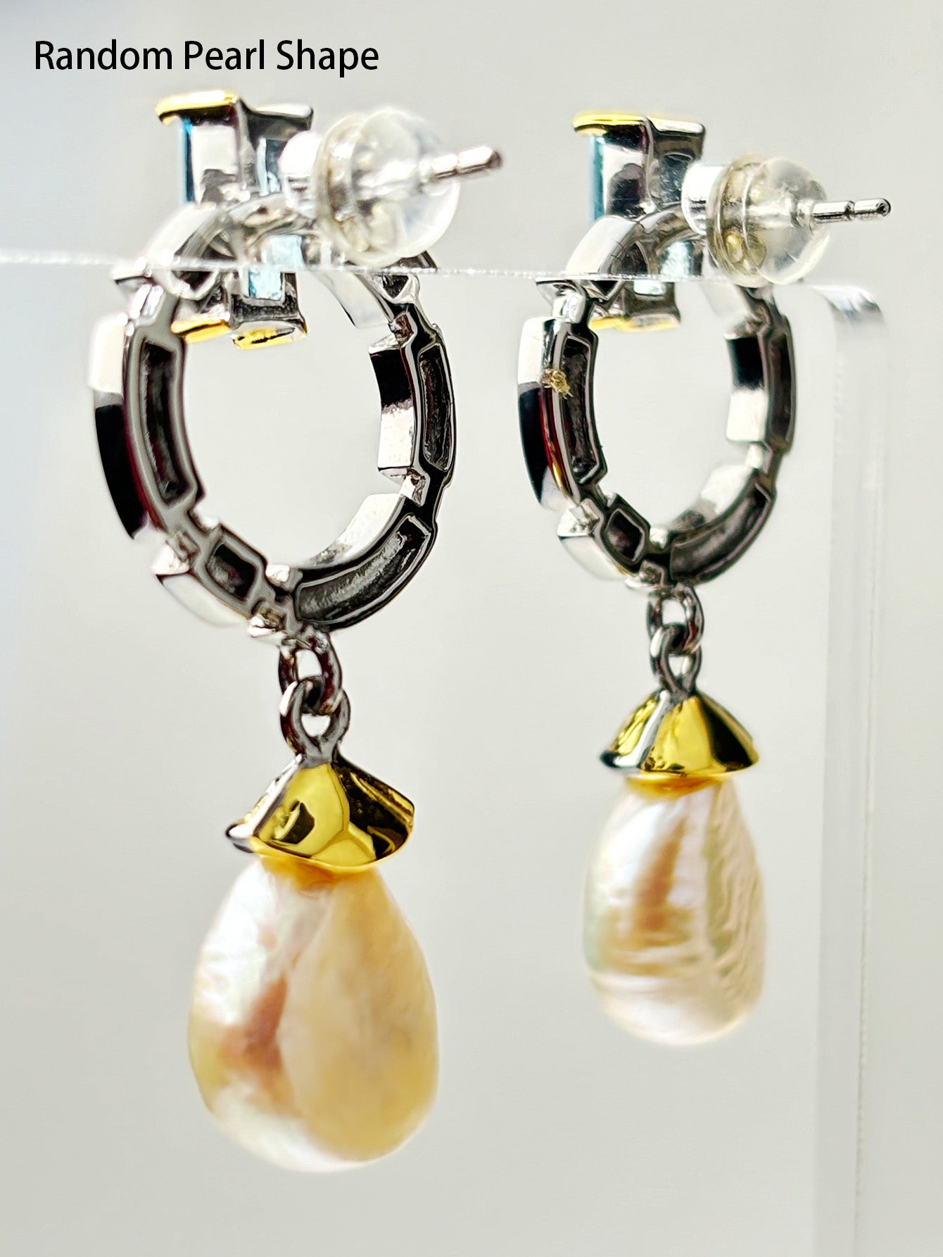 Blue Star Bead Earrings-Pearl Topaz Earrings