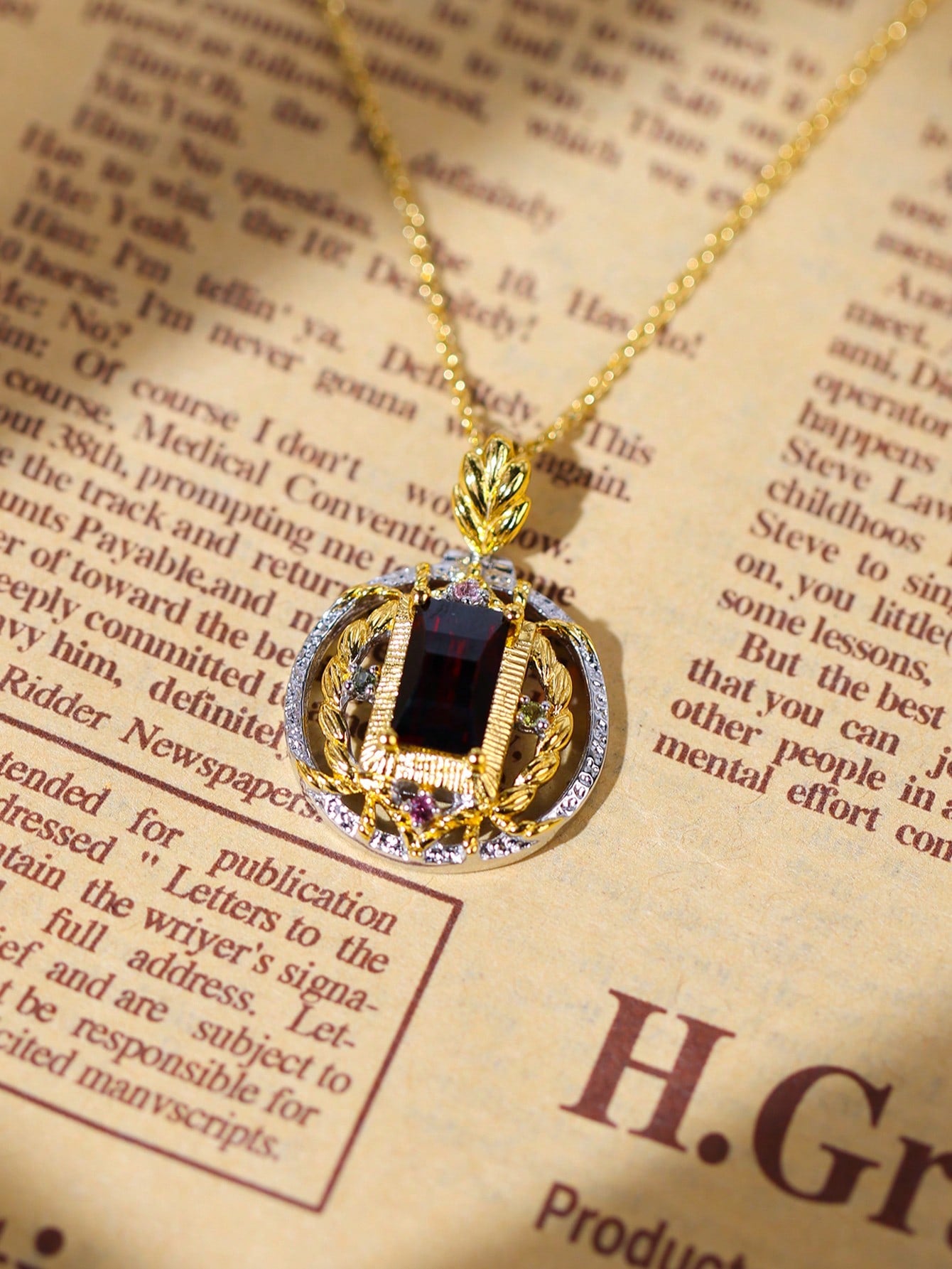 Gold Branches and Pomegranates Necklace