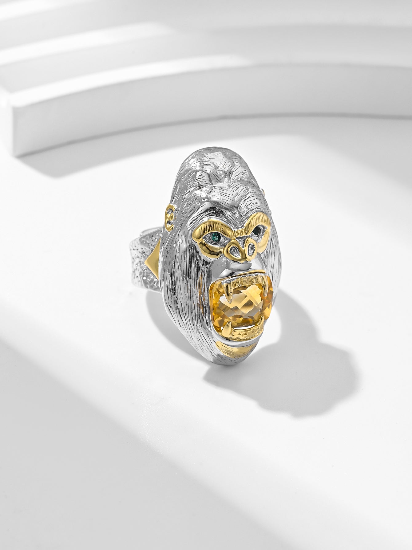 Golden Gorilla Citrine Ring