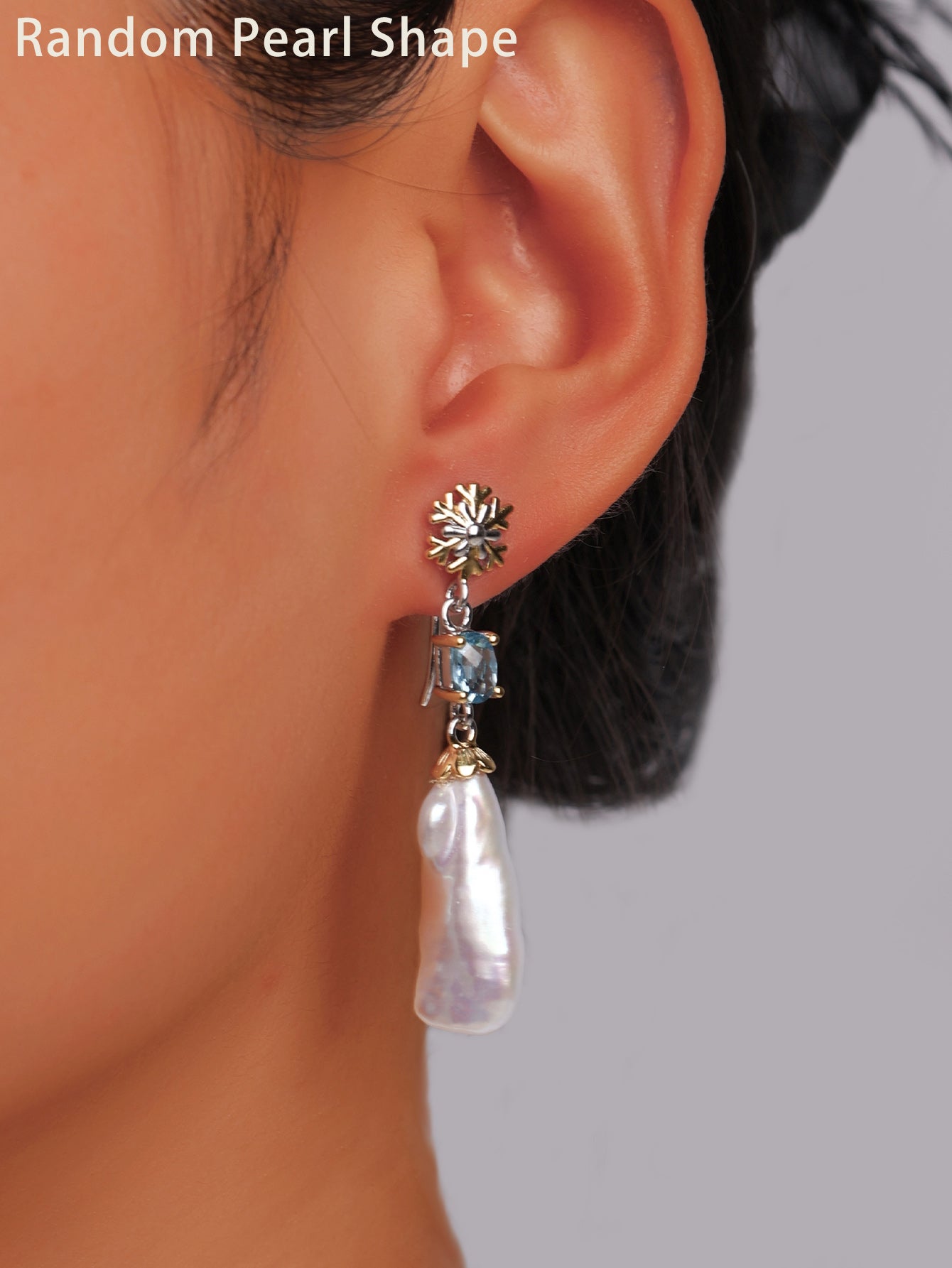 Baroque Pearl & Topaz Ocean Whisper Earrings