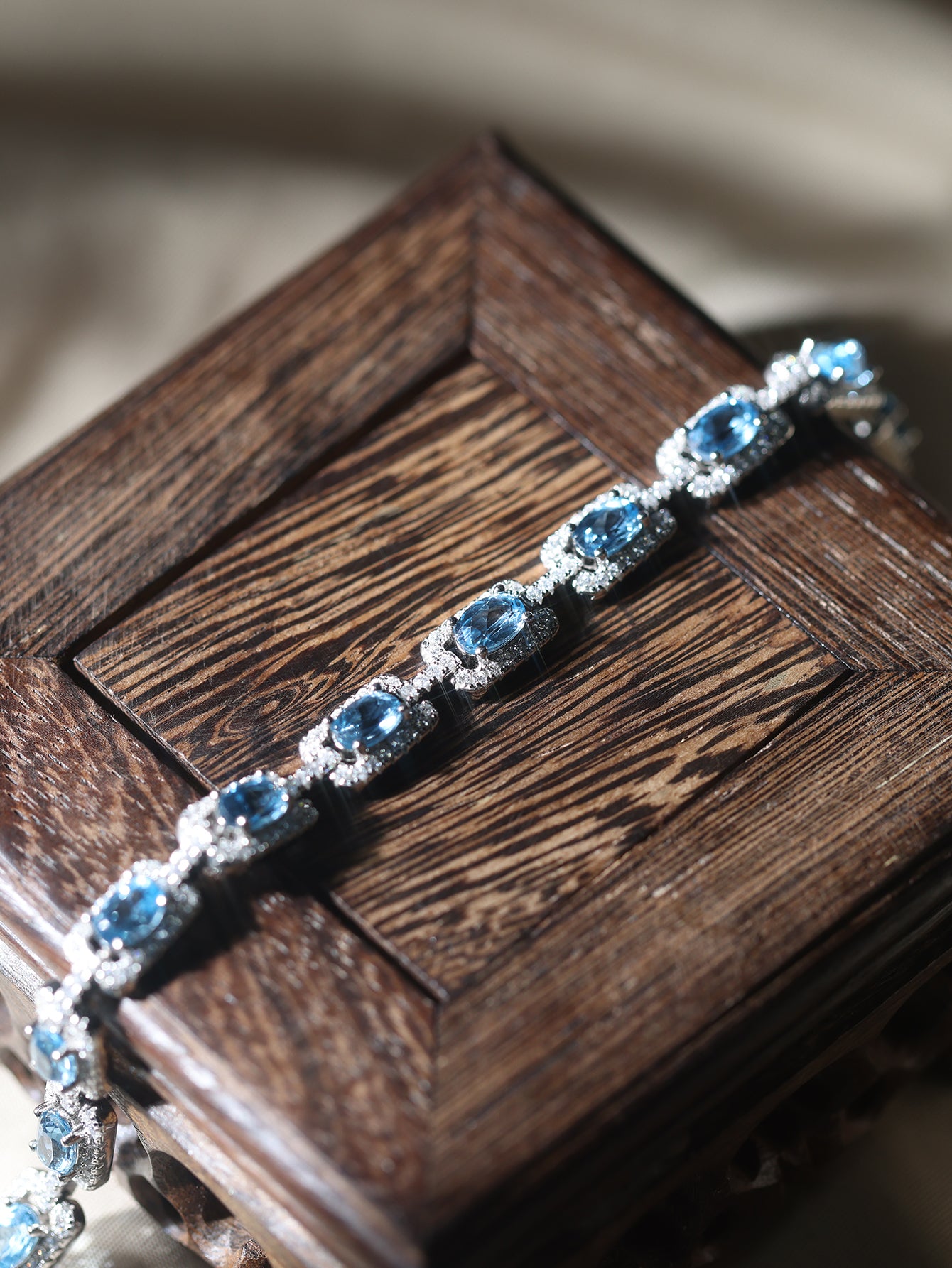 Blue - Gem Topaz & Sparkling  Bracelet