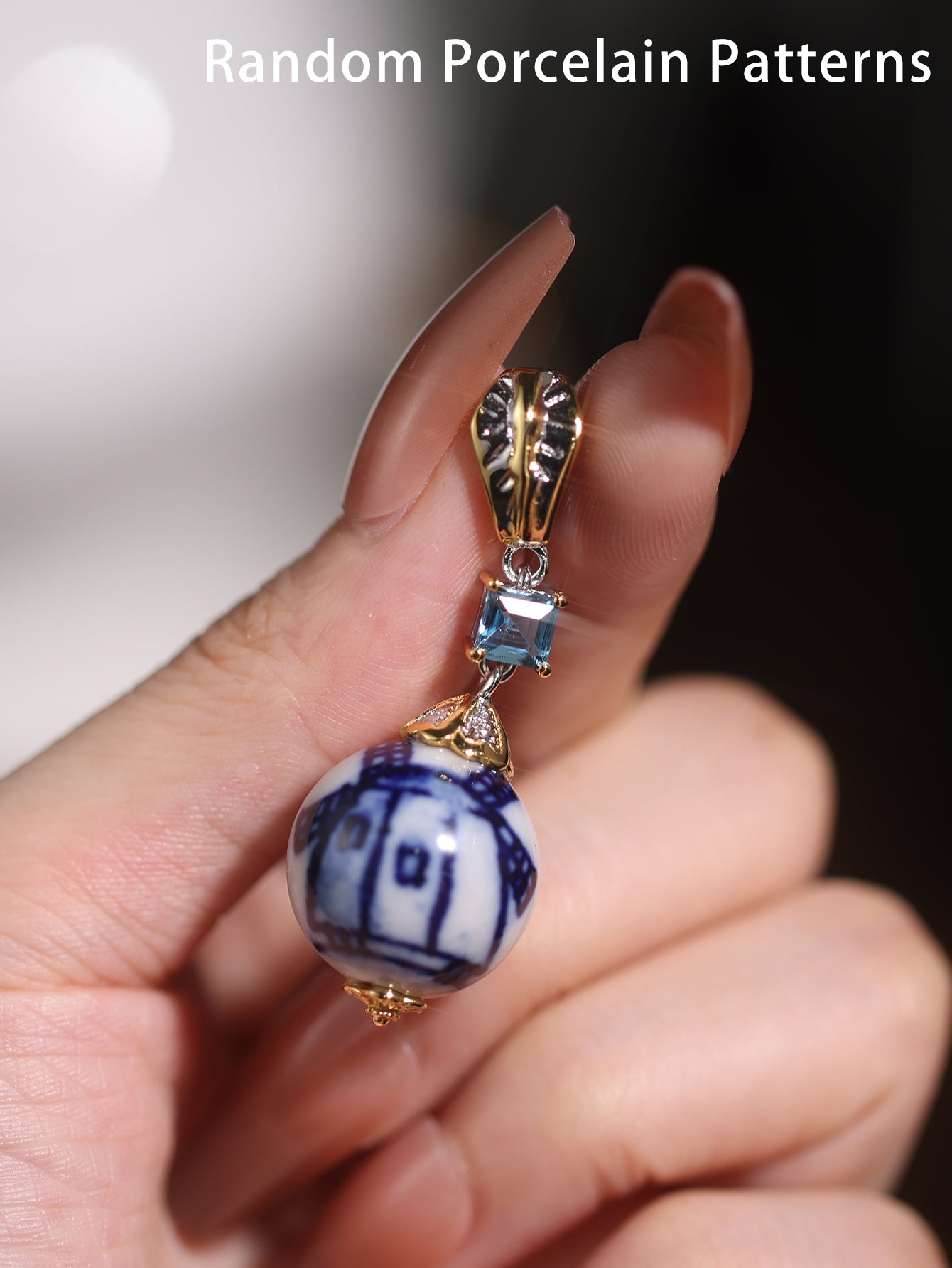 Whispers of Timelessness: Ceramic and Topaz Pendant