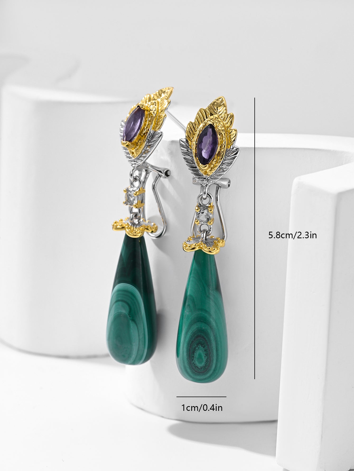 Verdant Oasis Gemstone Dangle Earrings