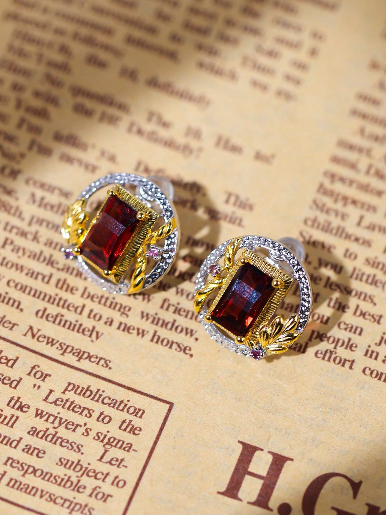 Contemporary Radiance  Garnet Earrings