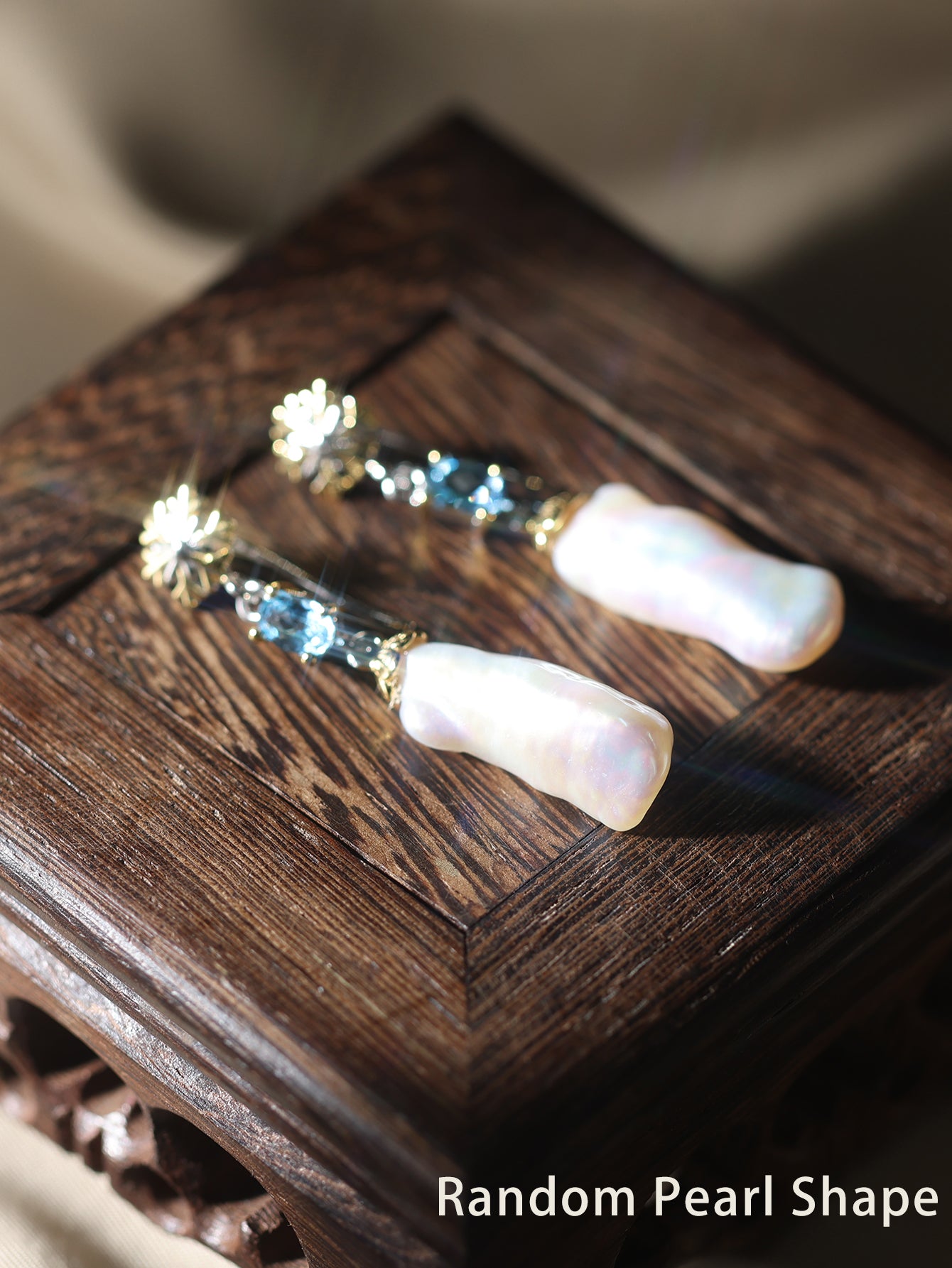 Baroque Pearl & Topaz Ocean Whisper Earrings