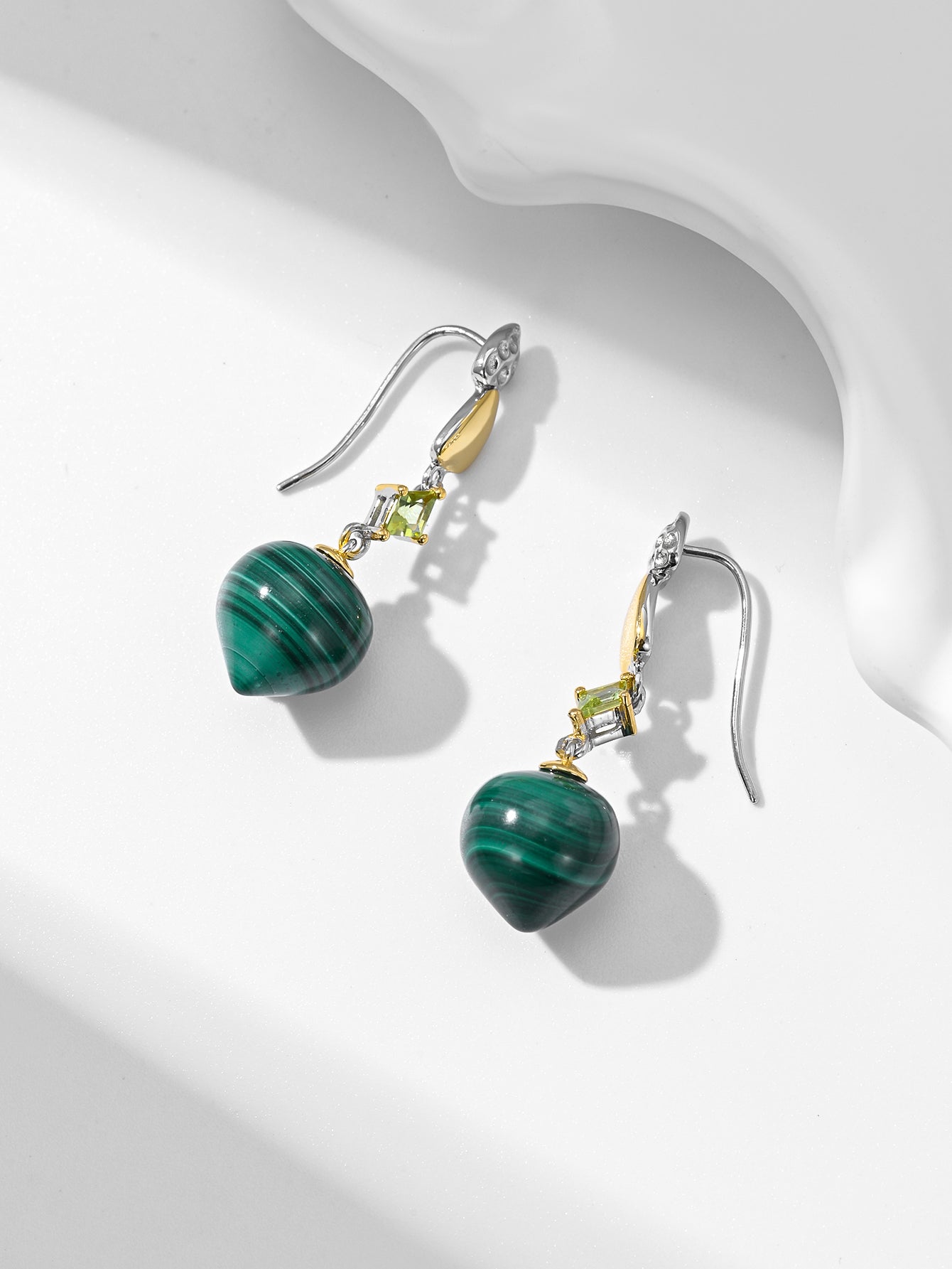 Malachite & Peridot Mystic Drop Earrings
