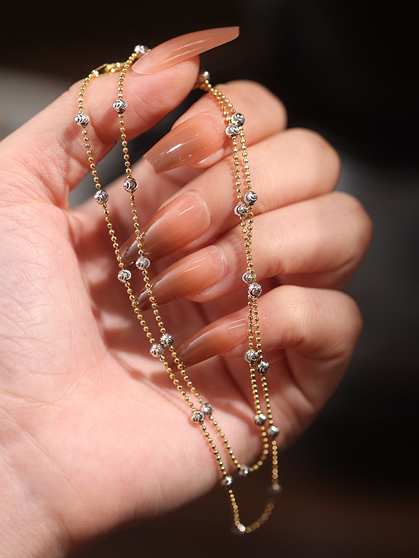 Sterling Silver Contrast Cat's Eye Necklace