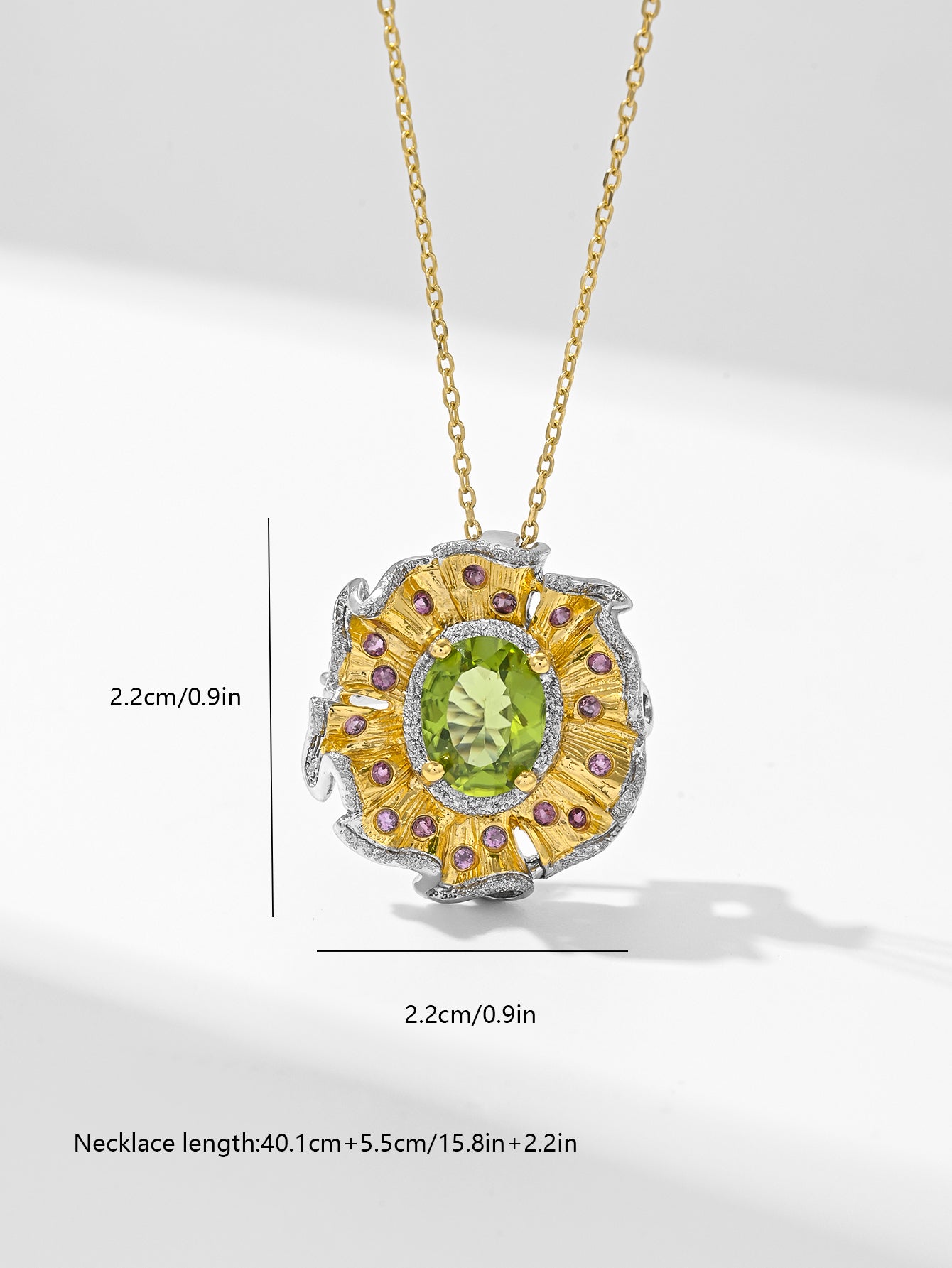 Opulent Olive - Green Peridot Necklace/Brooch