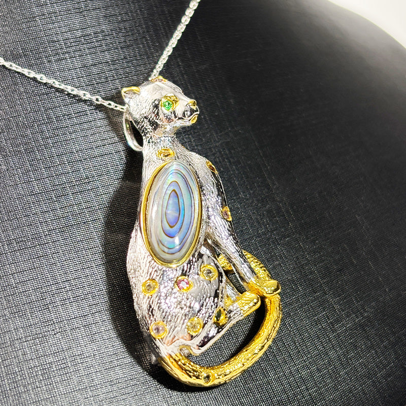 Luxury mother and child leopard necklace/brooch