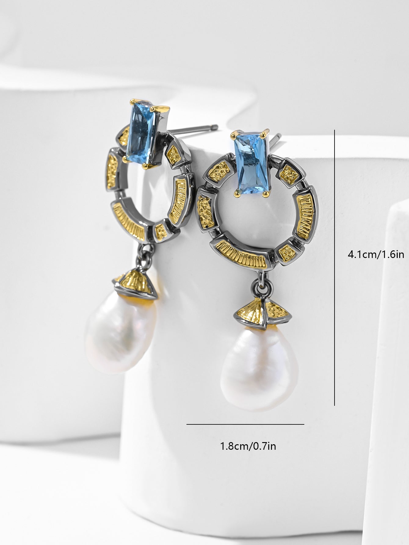 Blue Star Bead Earrings-Pearl Topaz Earrings