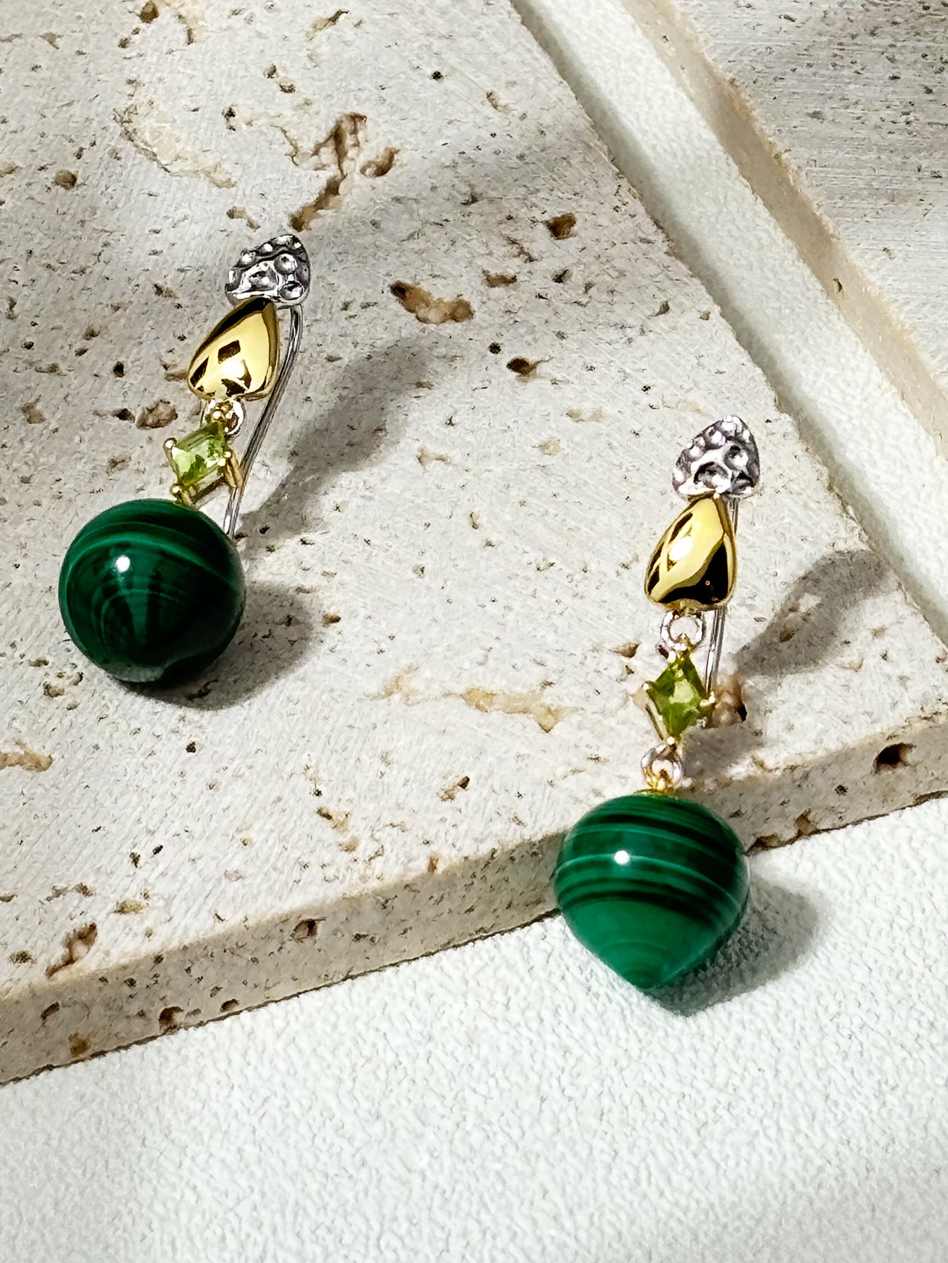 Malachite & Peridot Mystic Drop Earrings