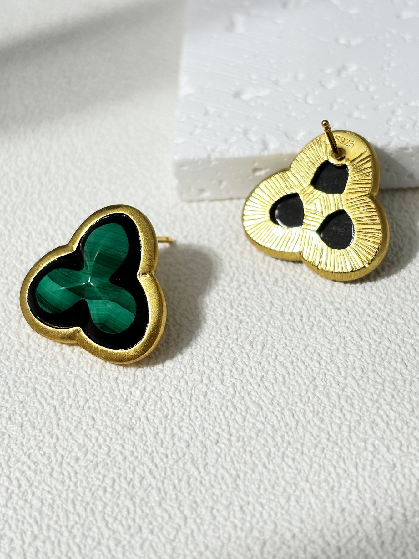 Vintage - Inspired Malachite Studs