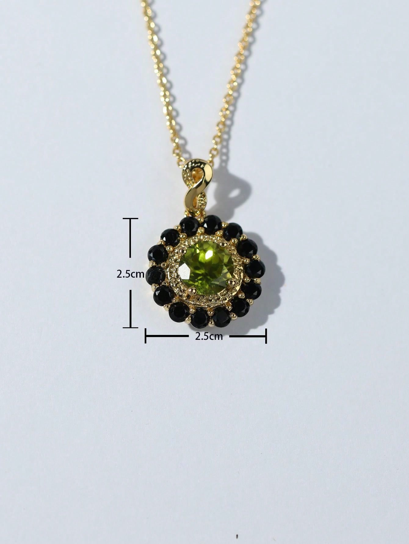 Peridot Black Spinel Pendant Necklace
