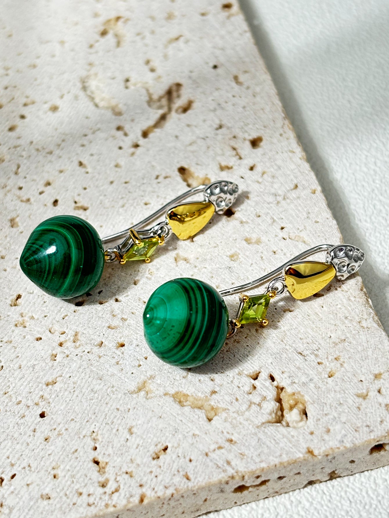 Malachite & Peridot Mystic Drop Earrings