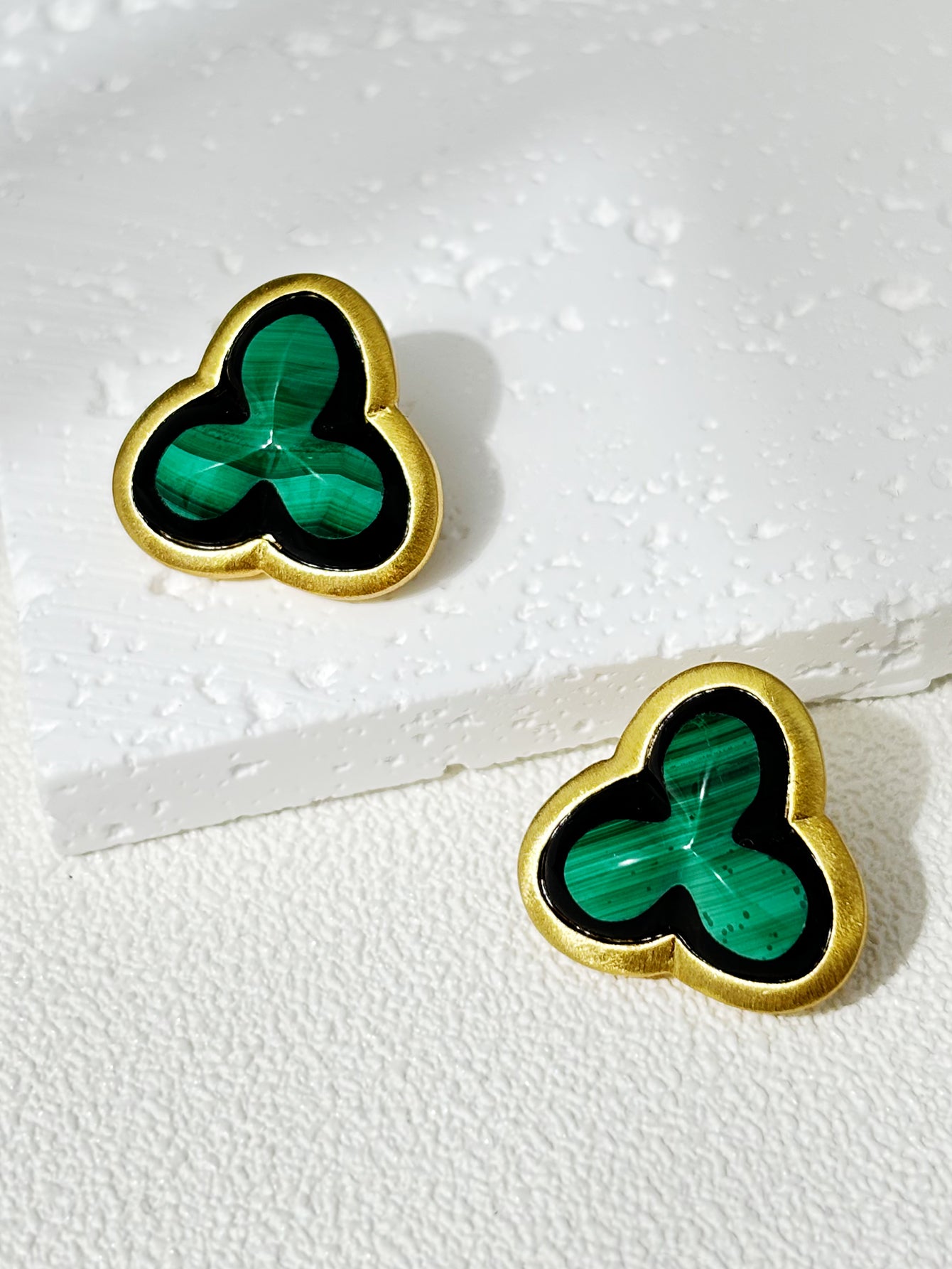 Vintage - Inspired Malachite Studs