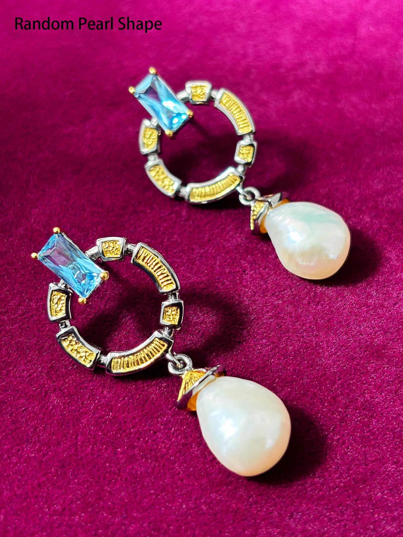 Blue Star Bead Earrings-Pearl Topaz Earrings