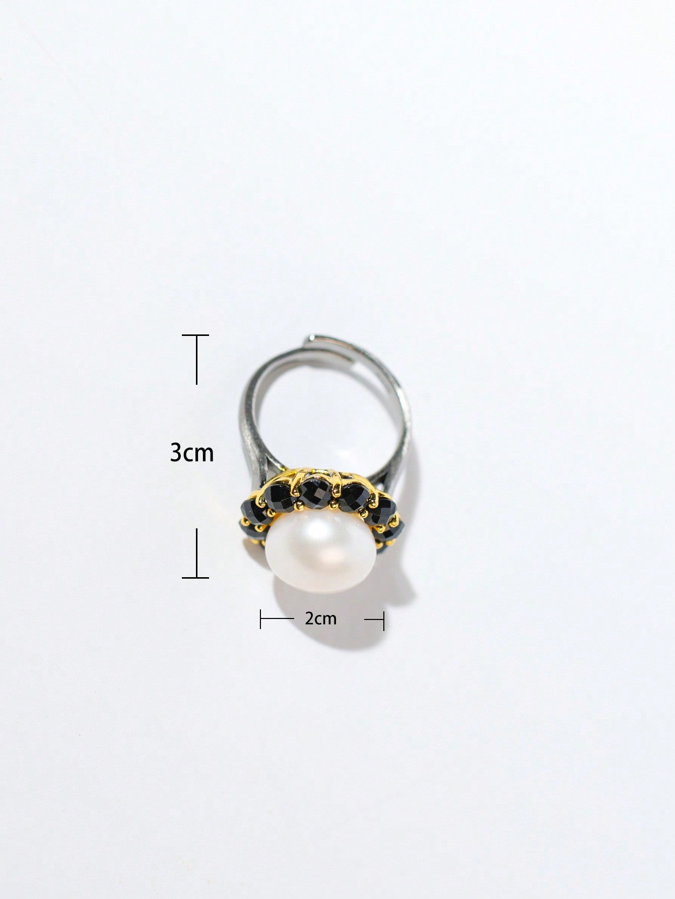 Elegant Mystical Pearl Black Spinel Ring