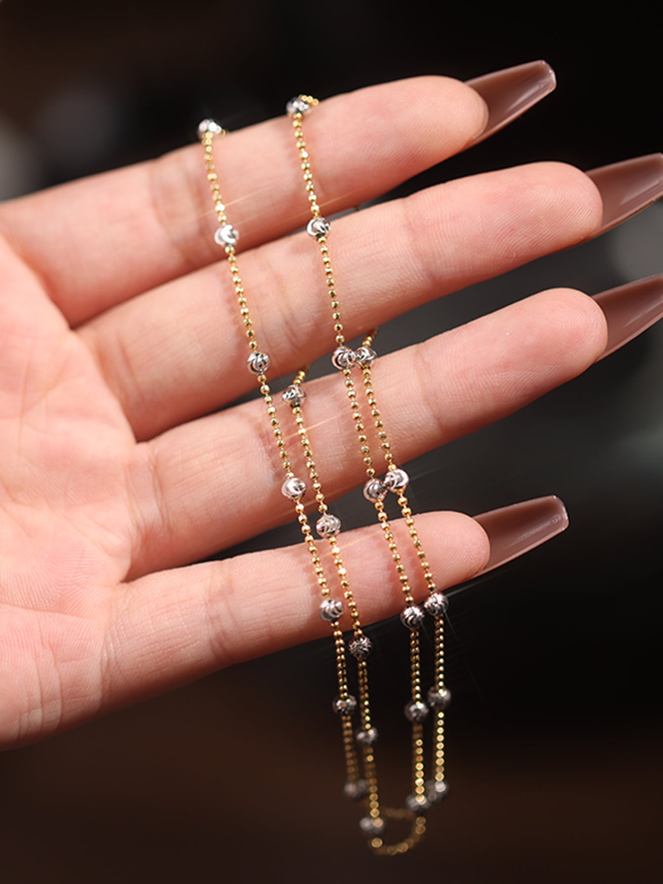 Sterling Silver Contrast Cat's Eye Necklace