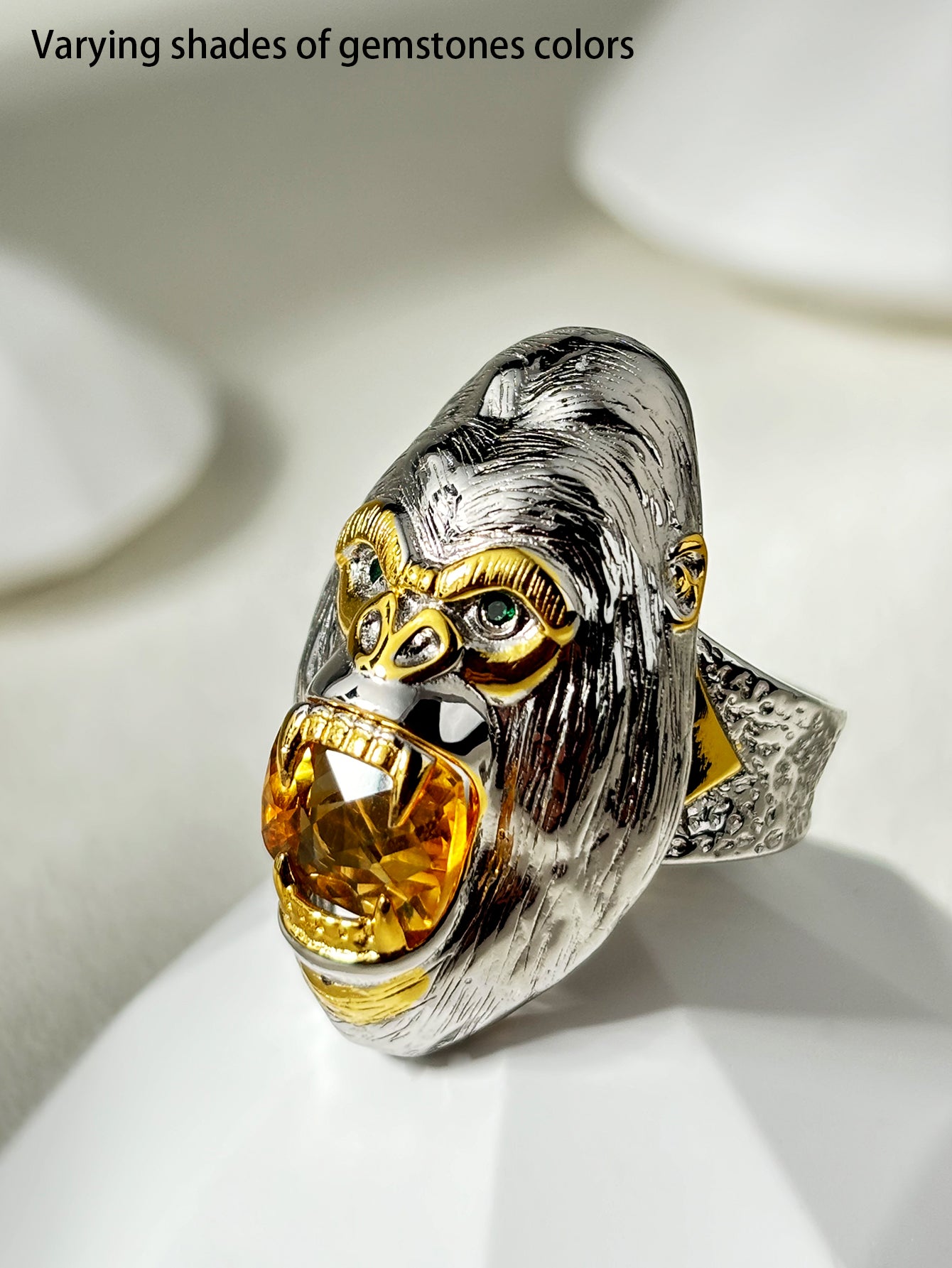 Golden Gorilla Citrine Ring