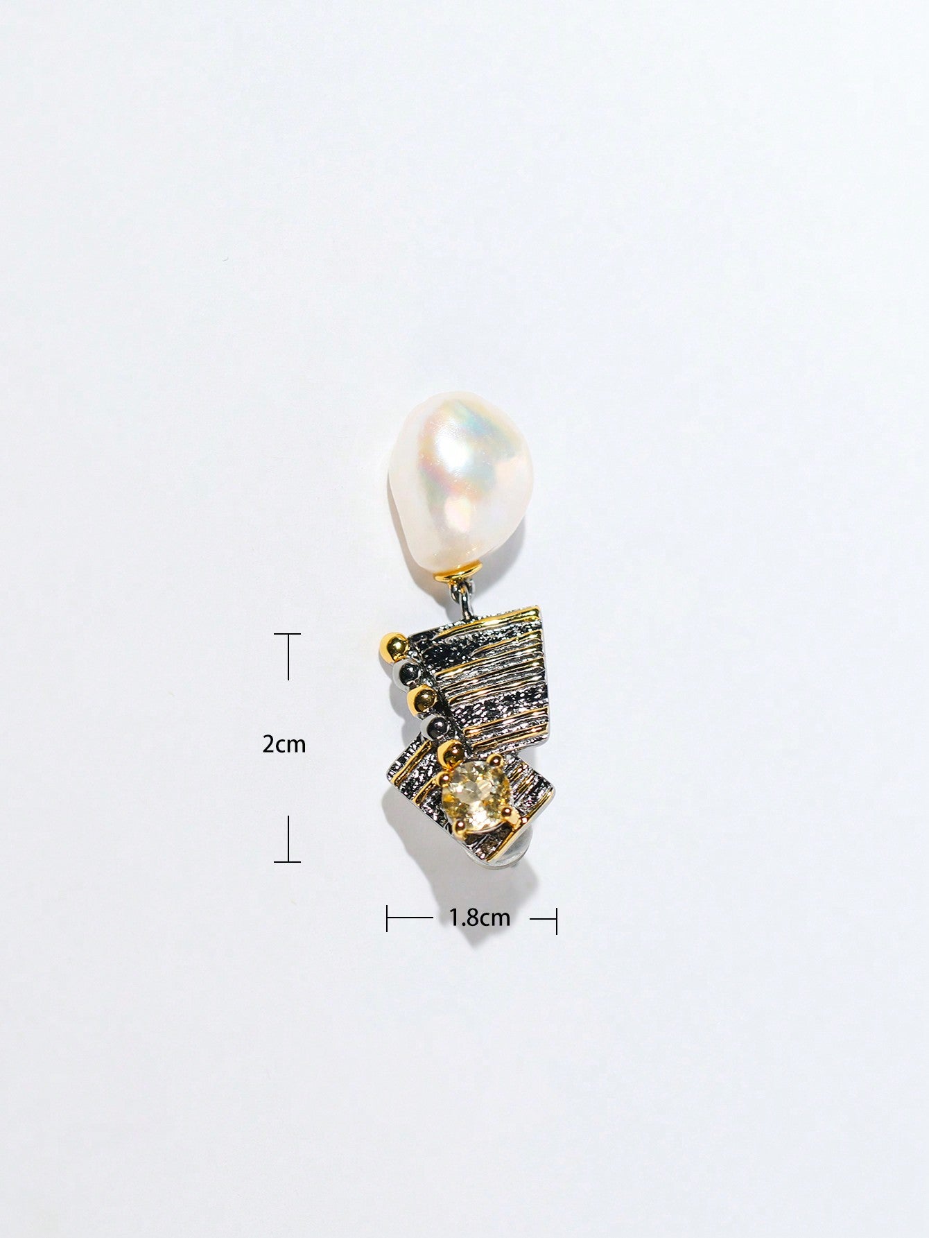 Ethereal Harmony: Natural Pearl & Zircon Earrings