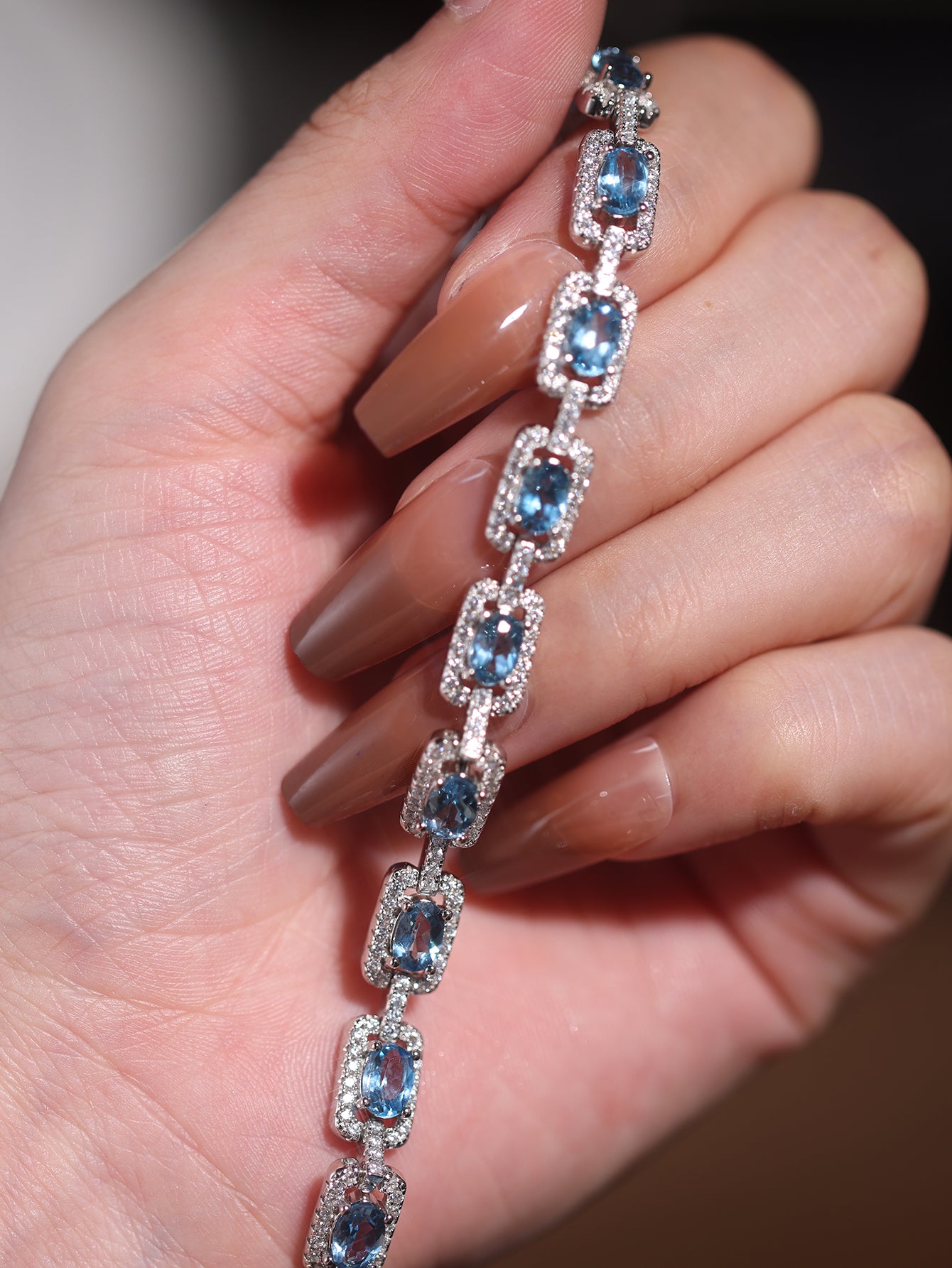 Blue - Gem Topaz & Sparkling  Bracelet