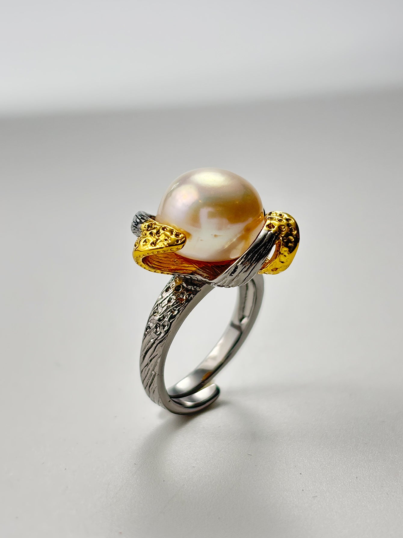Elegant Pearl Twist Ring