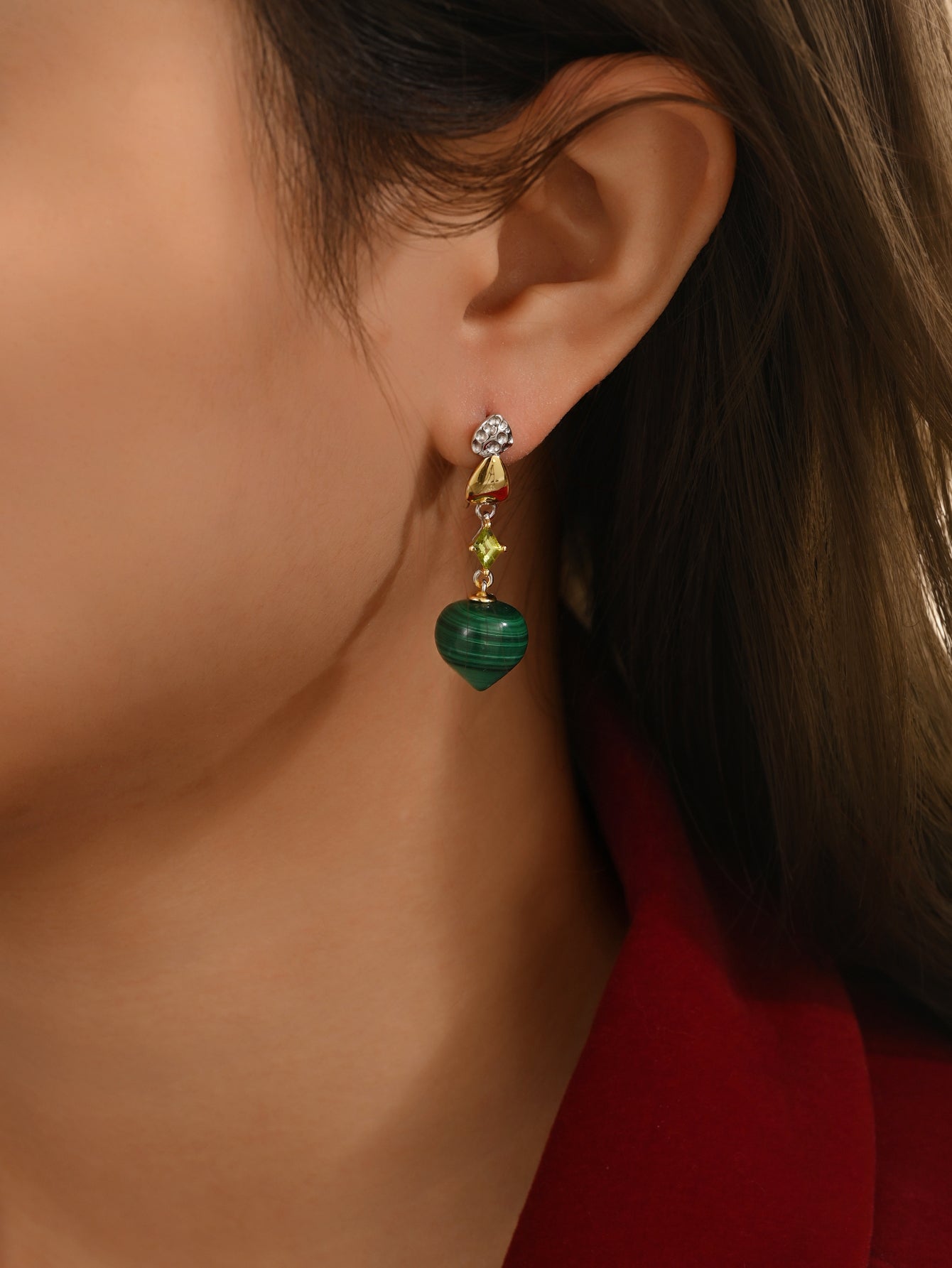 Malachite & Peridot Mystic Drop Earrings