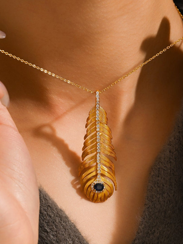 Skyward Plume Sapphire - Necklace