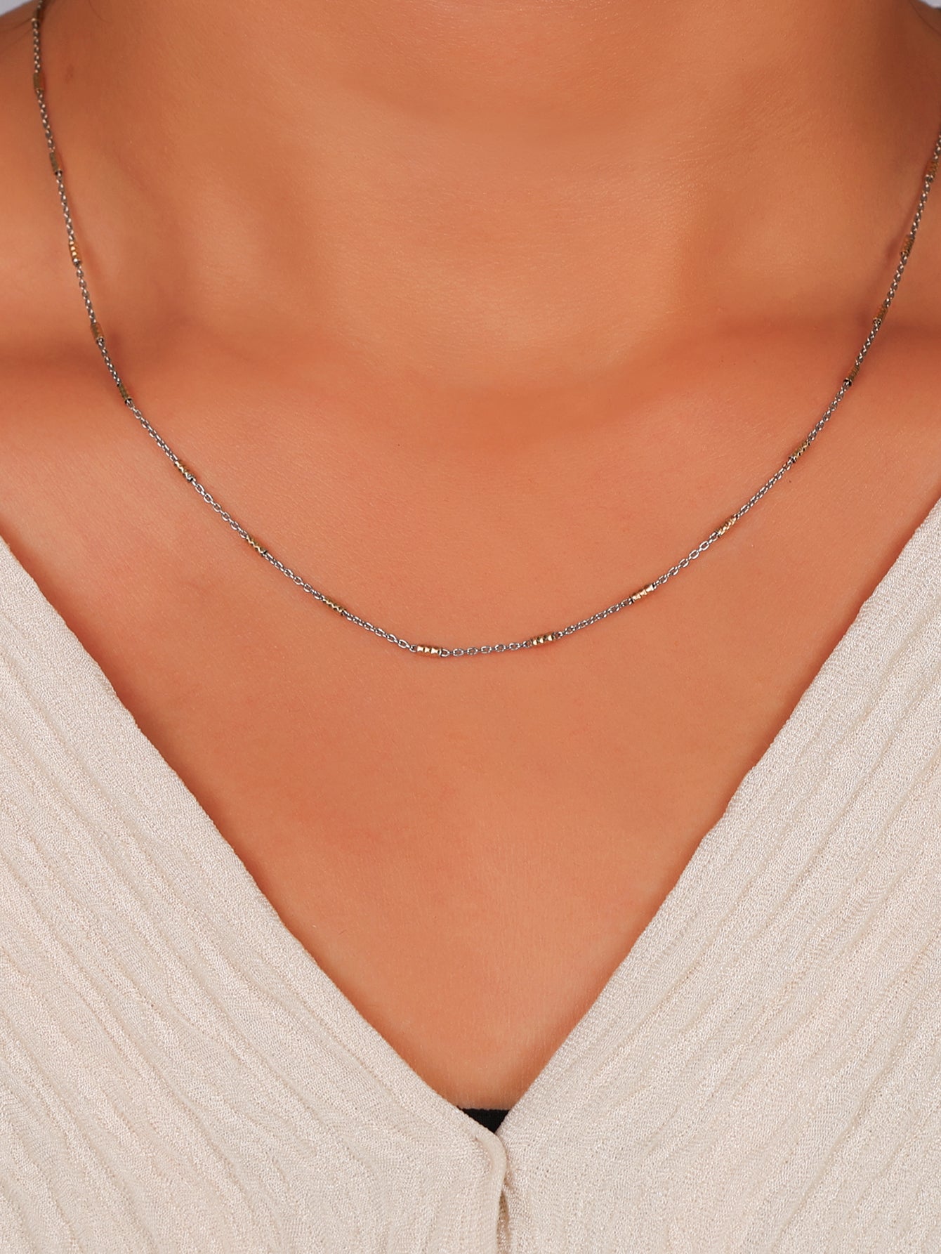 Silver Gleam: Two - Tone Bead Chain
