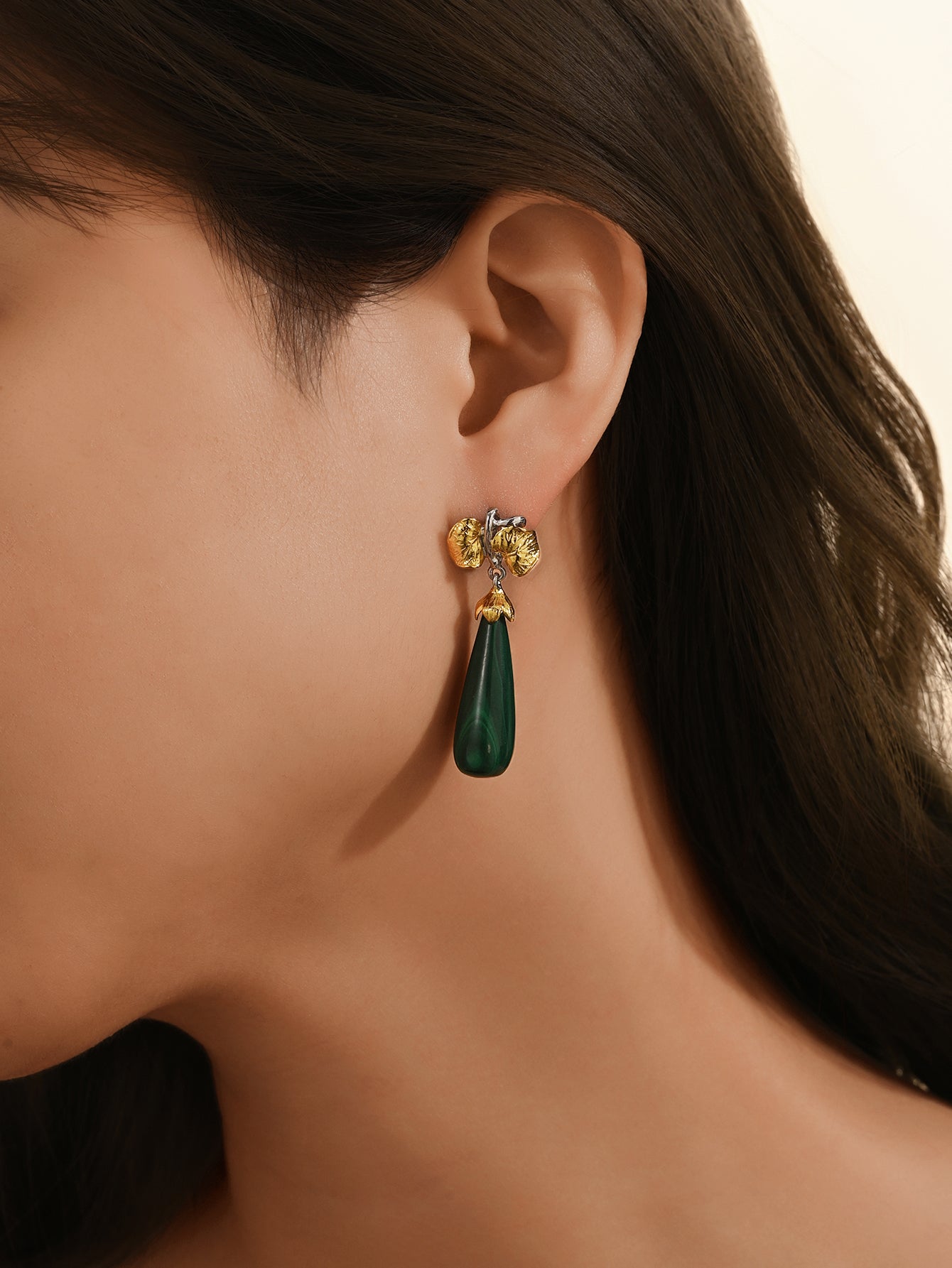 925 sterling silver malachite earrings