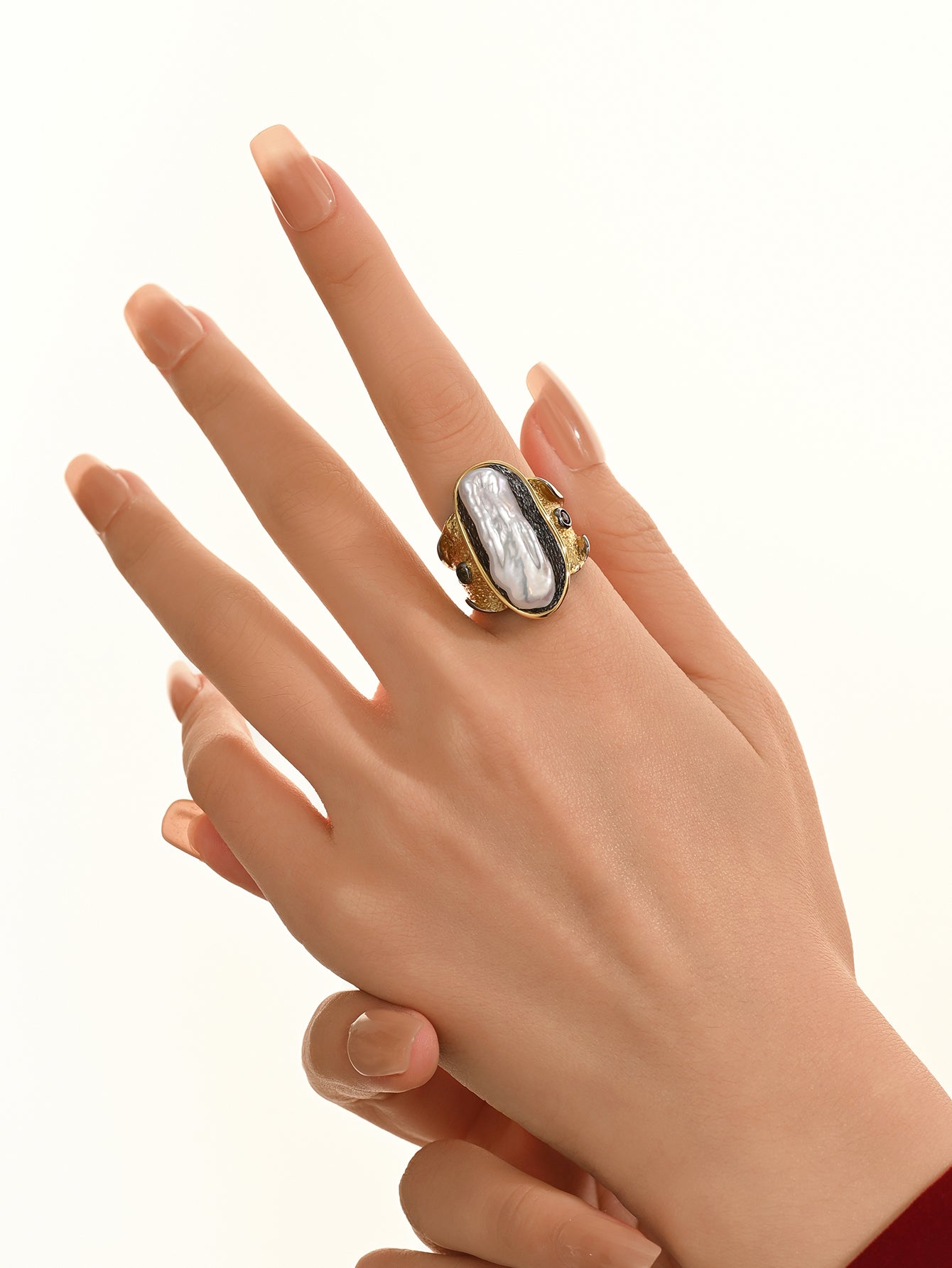 Artistic Irregularity Baroque Pearl -  Ring
