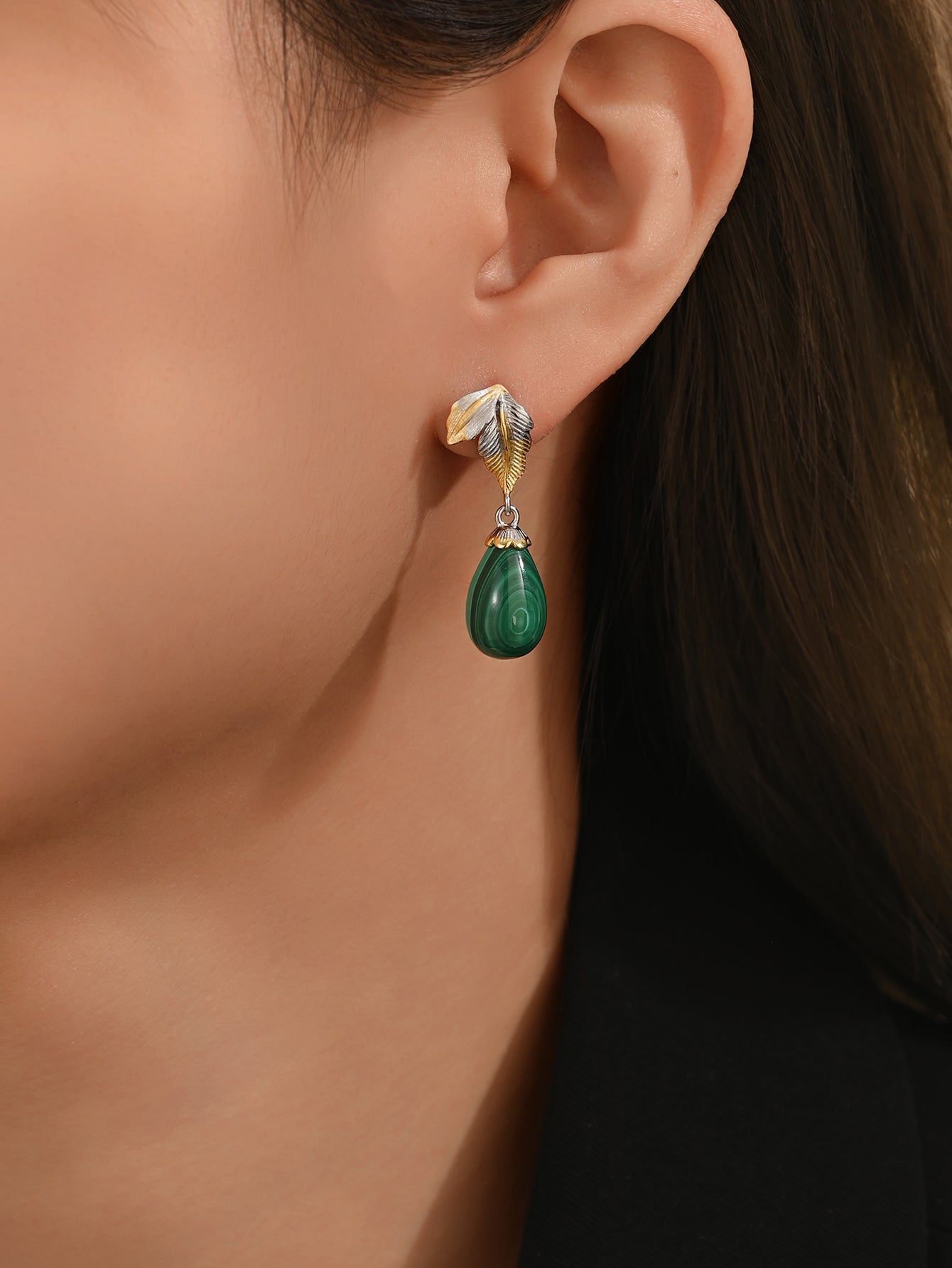 Malachite Pendant Earrings