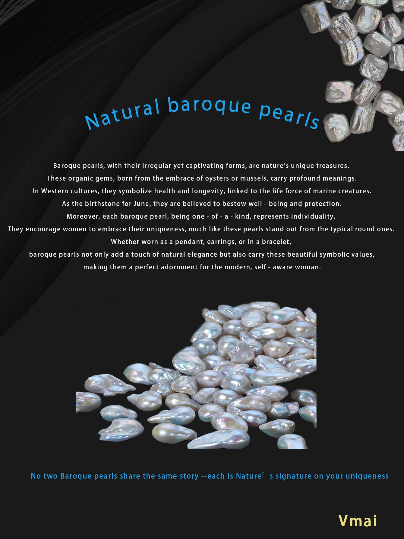 Aura Grace・Baroque Pearl & Topaz Earrings