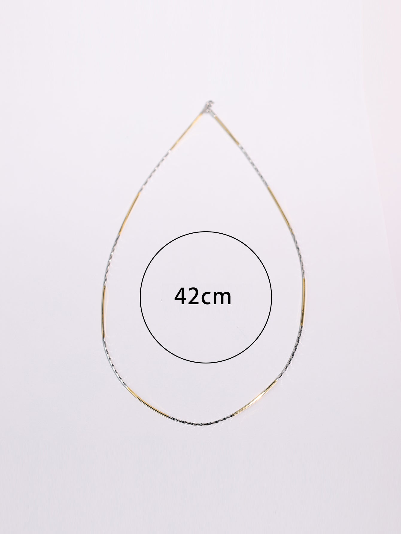 925 sterling silver shiny two-color necklace