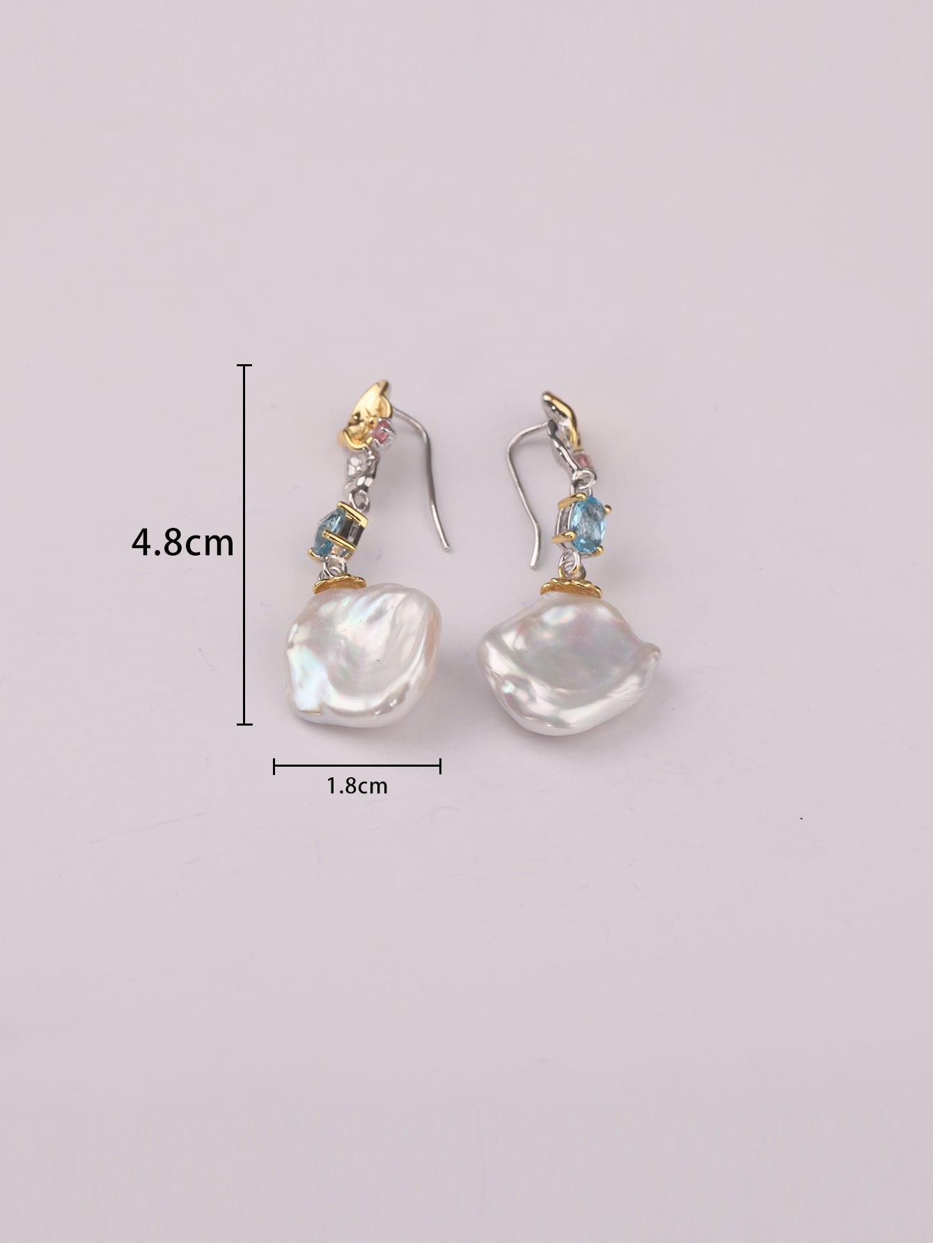 Mystic Bloom・Baroque Pearl & Topaz Earrings