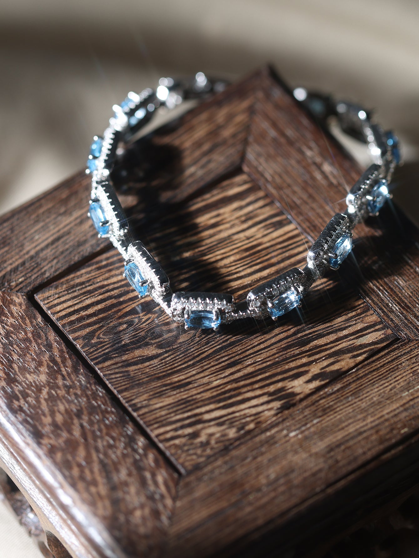 Blue - Gem Topaz & Sparkling  Bracelet